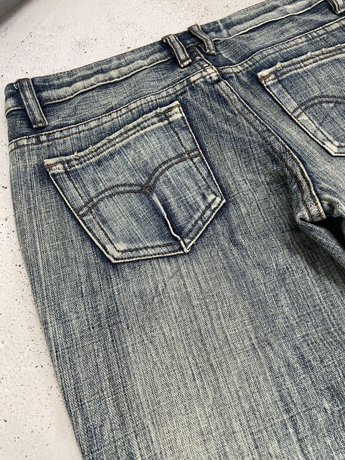 If Six Was Nine × Japanese Brand Still Mud Light Wash High Rise Flare Distressed Style Pants Size US 30 / EU 46 - 20 Thumbnail
