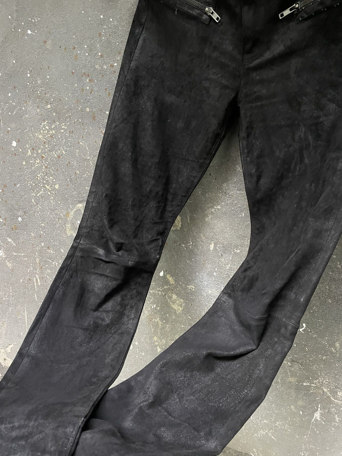 Rta Road To Awe R+ A Leather Pants Zipper Avant Garde Black RARE Size 28" / US 6 / IT 42 - 10 Thumbnail