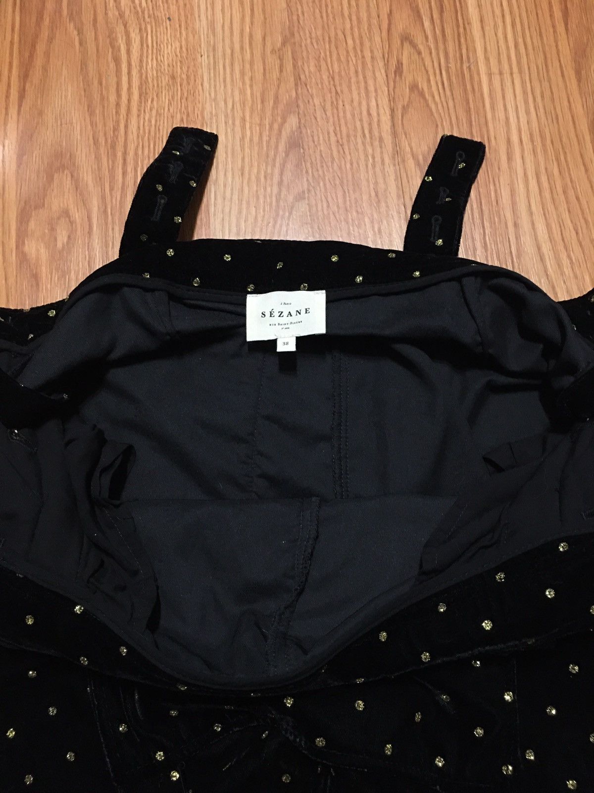 Sezane SEZANE Velvet Gold Polka Dots Jumpsuit Womens Size EU 38 Size 27" / US 4 / IT 40 - 11 Thumbnail