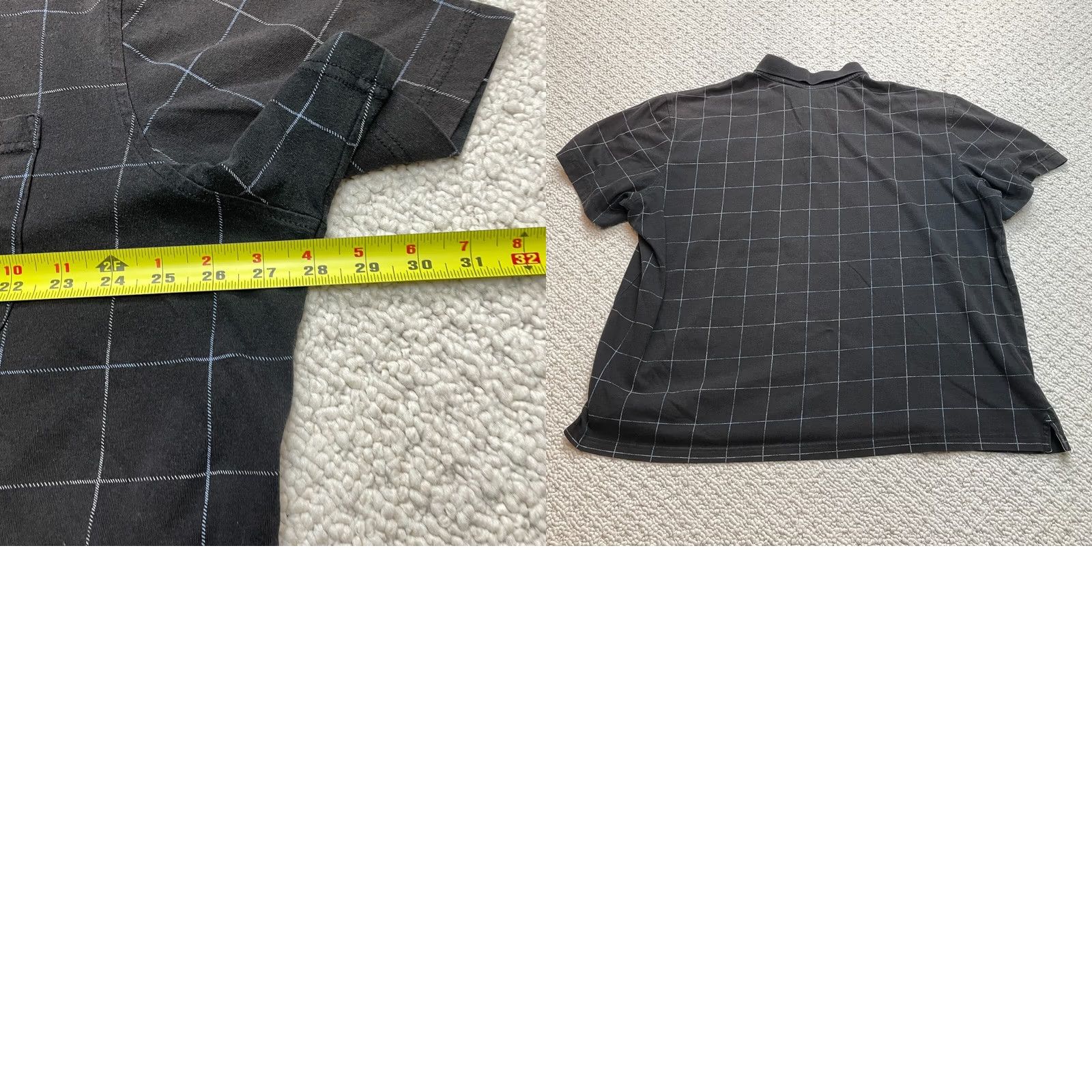 George George Polo Shirt Mens 2XL Black Check Polo Shirt Short Sleeve Cotton Knit Golf Rugby Casual Travel Mens XXL Black Check Polo Shirt Size US XXL / EU 58 / 5 - 8 Thumbnail