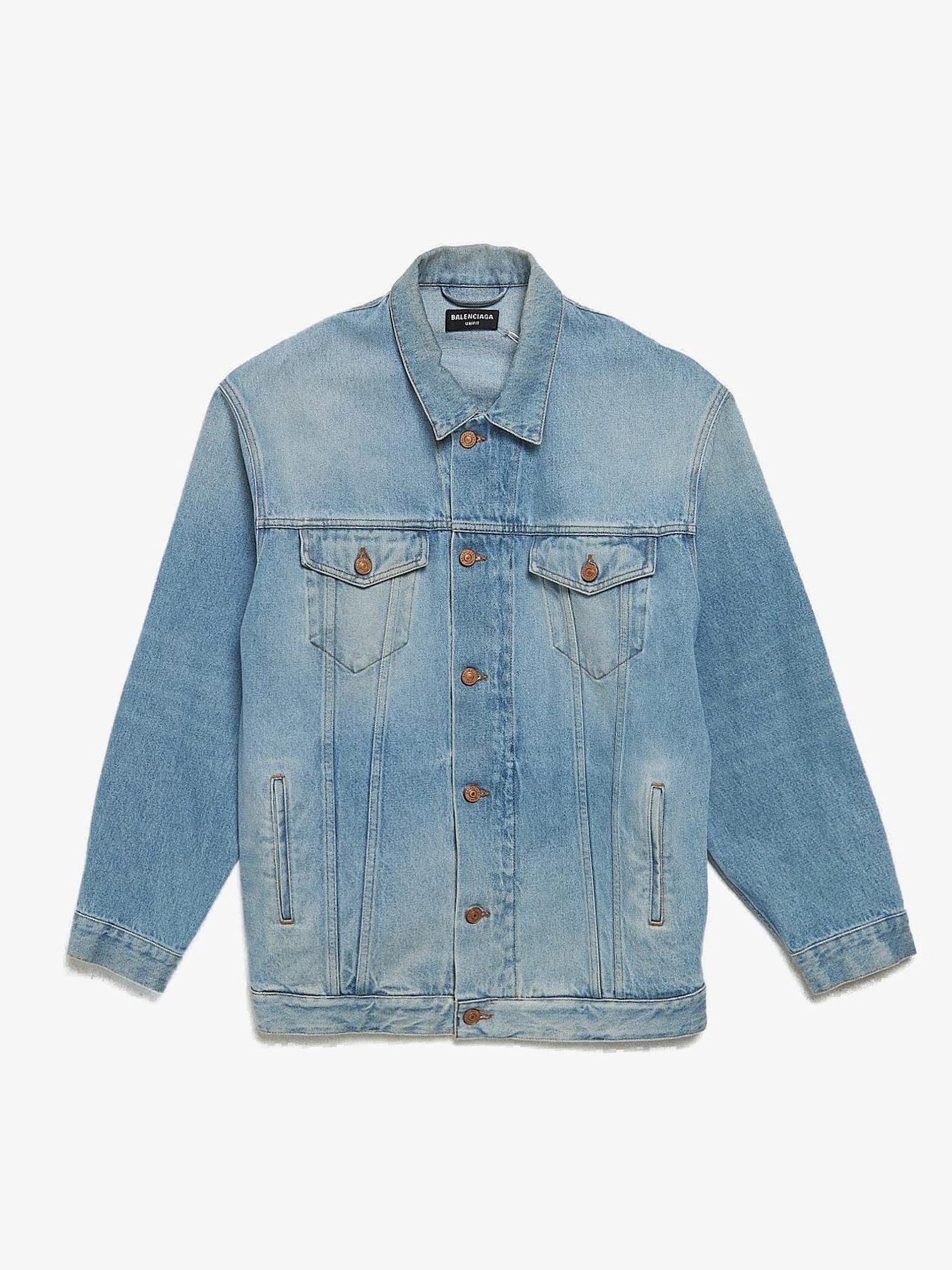 Balenciaga Light Blue Zipped Pocket Detailed Cotton Denim Jacket | Grailed