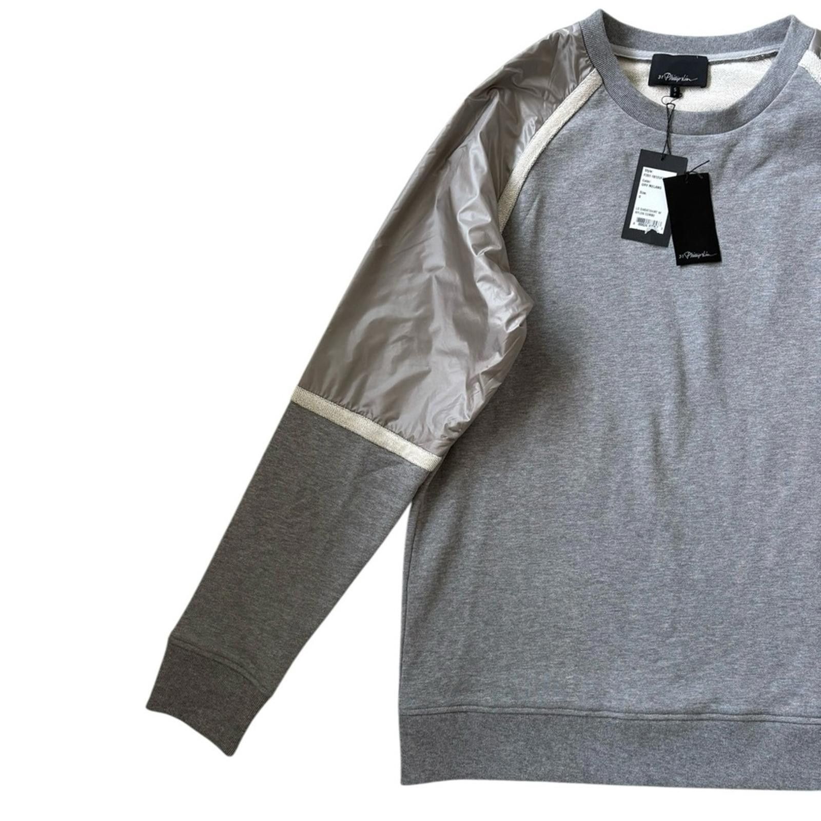 3.1 Phillip Lim 3.1 Phillip Lim Grey Melange Sweatshirt Nylon Combo Sleeves Size US S / EU 44-46 / 1 - 3 Thumbnail