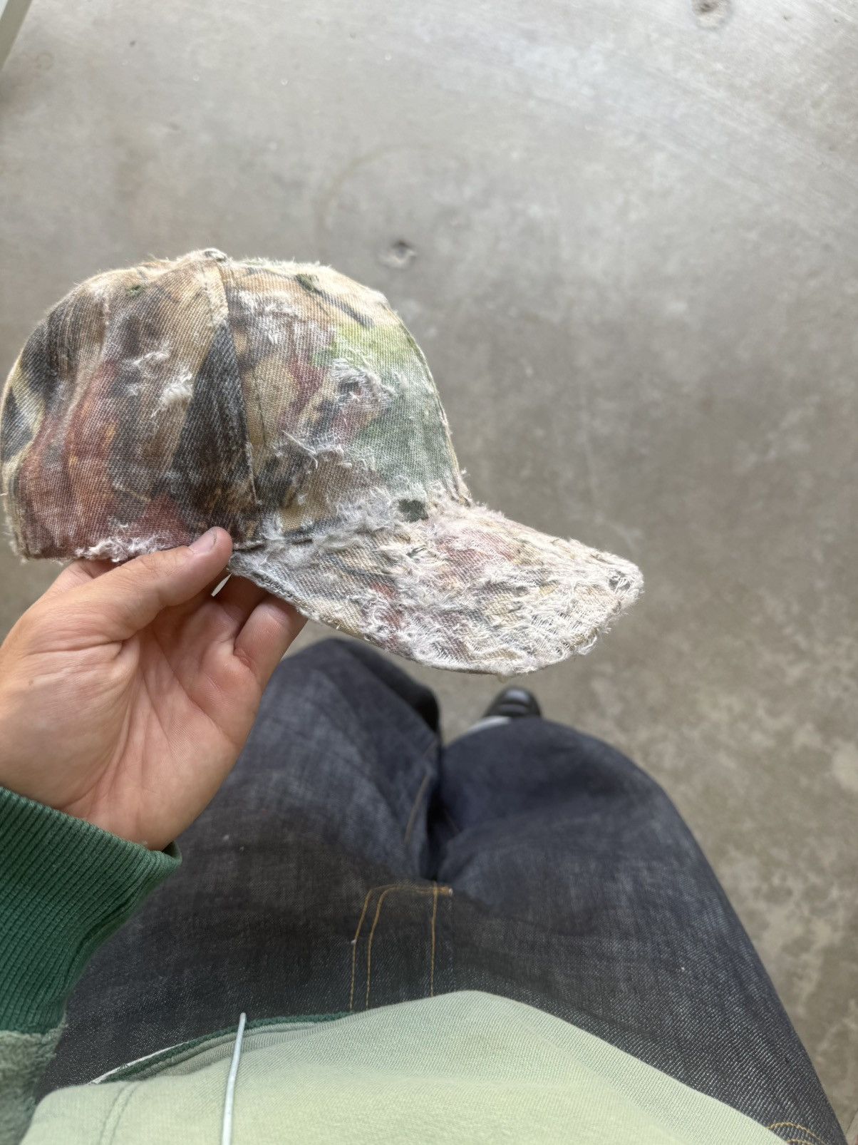 Vintage Vintage Camo Distressed Hat Size ONE SIZE - 3 Thumbnail