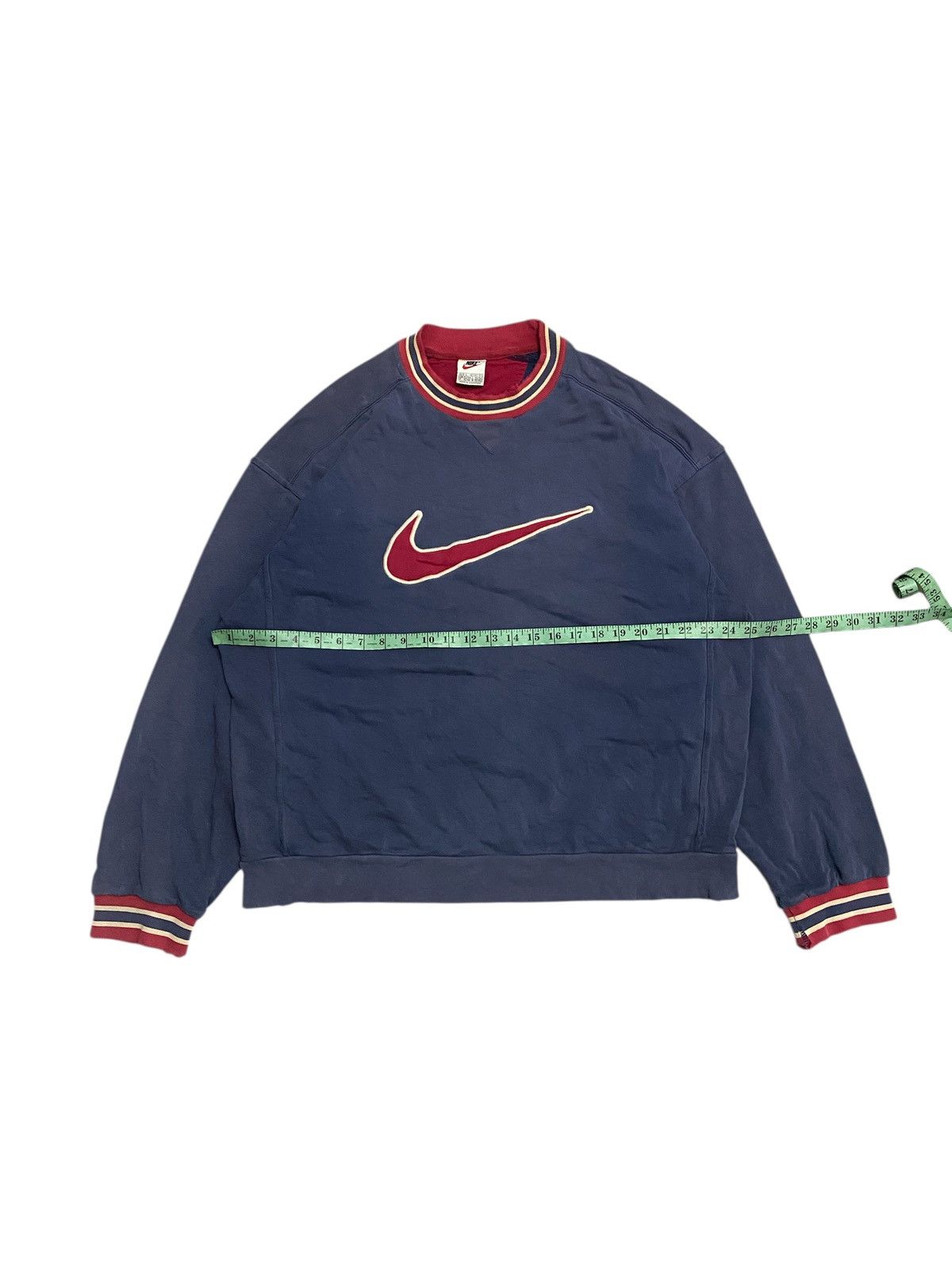Nike × Vintage Vintage Nike Big Swoosh Embroided Distress Sweatshirt Size US L / EU 52-54 / 3 - 9 Thumbnail