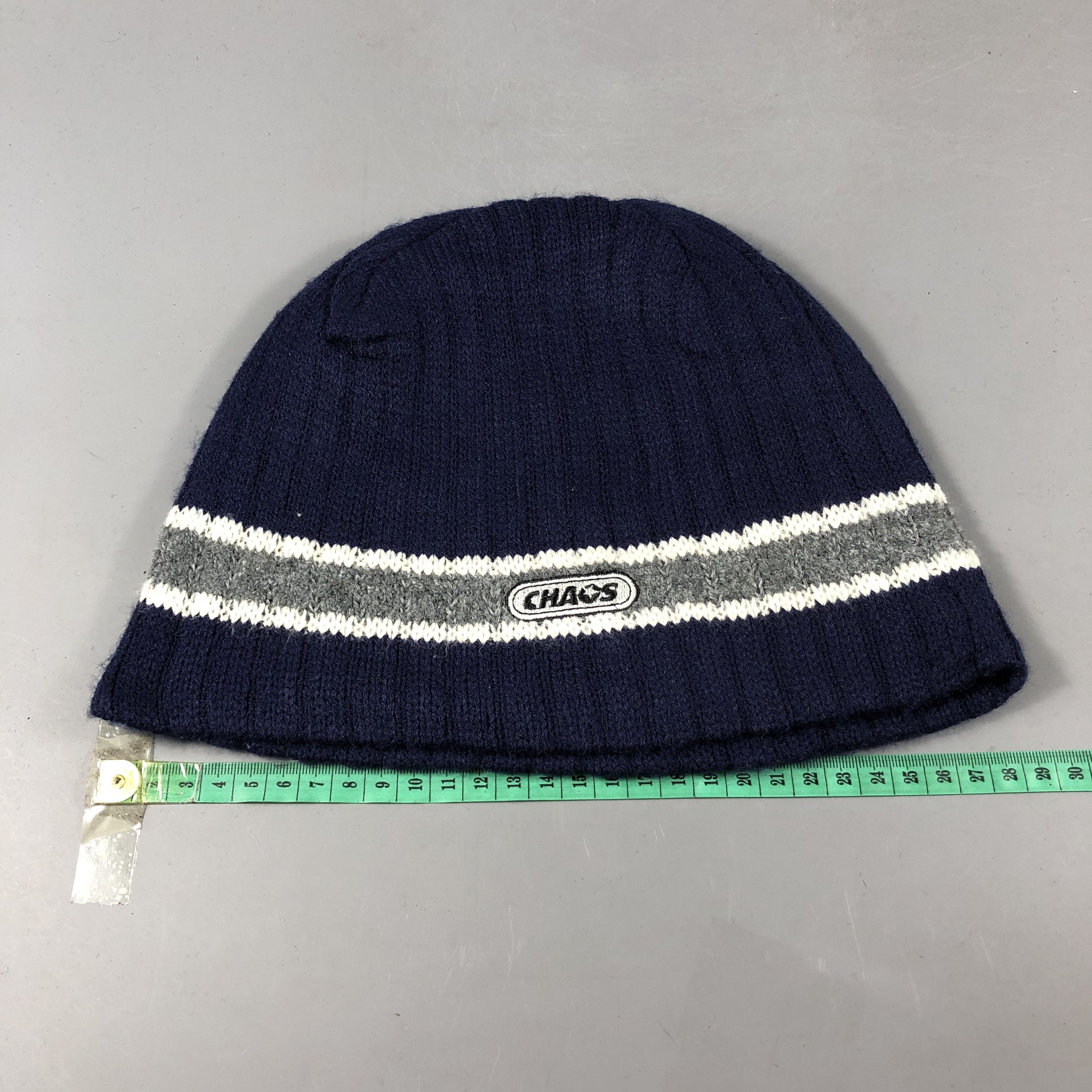 Vintage Chaos Pleated Striped Fisherman Beanie Snowcap Snow Hat B848 Size ONE SIZE - 3 Thumbnail