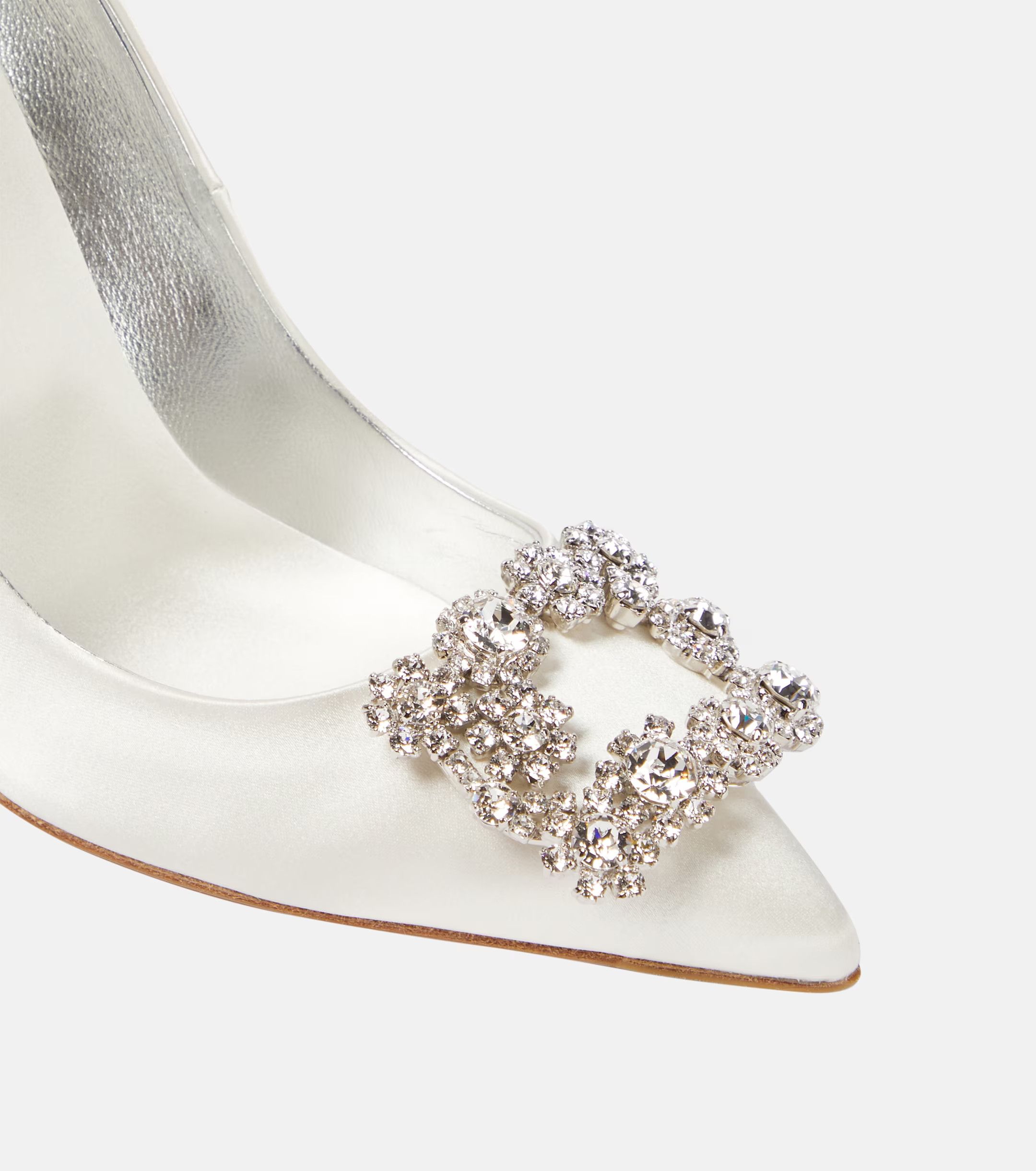 Roger Vivier o1s22i1n0824 Satin Decollete Flower Pumps in White Size US 9 / IT 39 - 4 Thumbnail