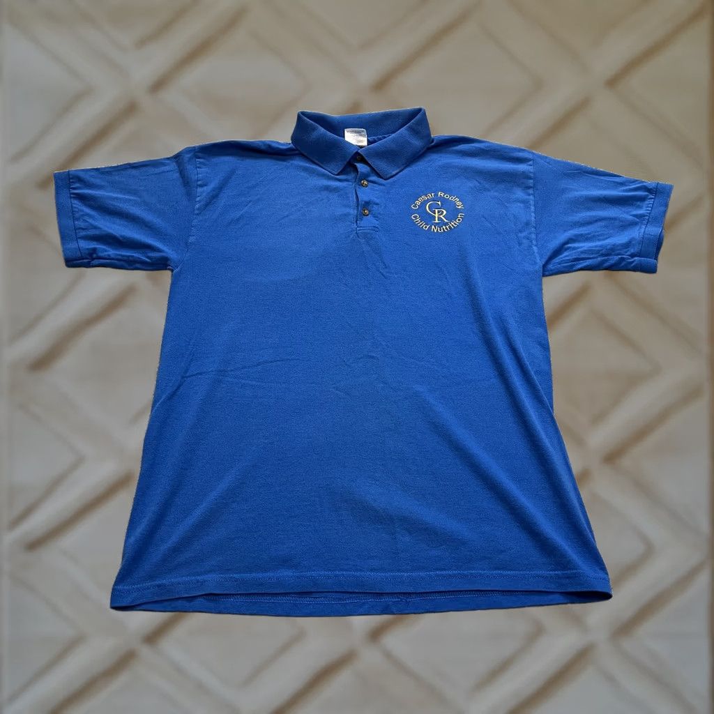 Gildan VINTAGE Gildan Polo Shirt Mens L Blue Short Sleeve Logo Size US L / EU 52-54 / 3 - 1 Thumbnail