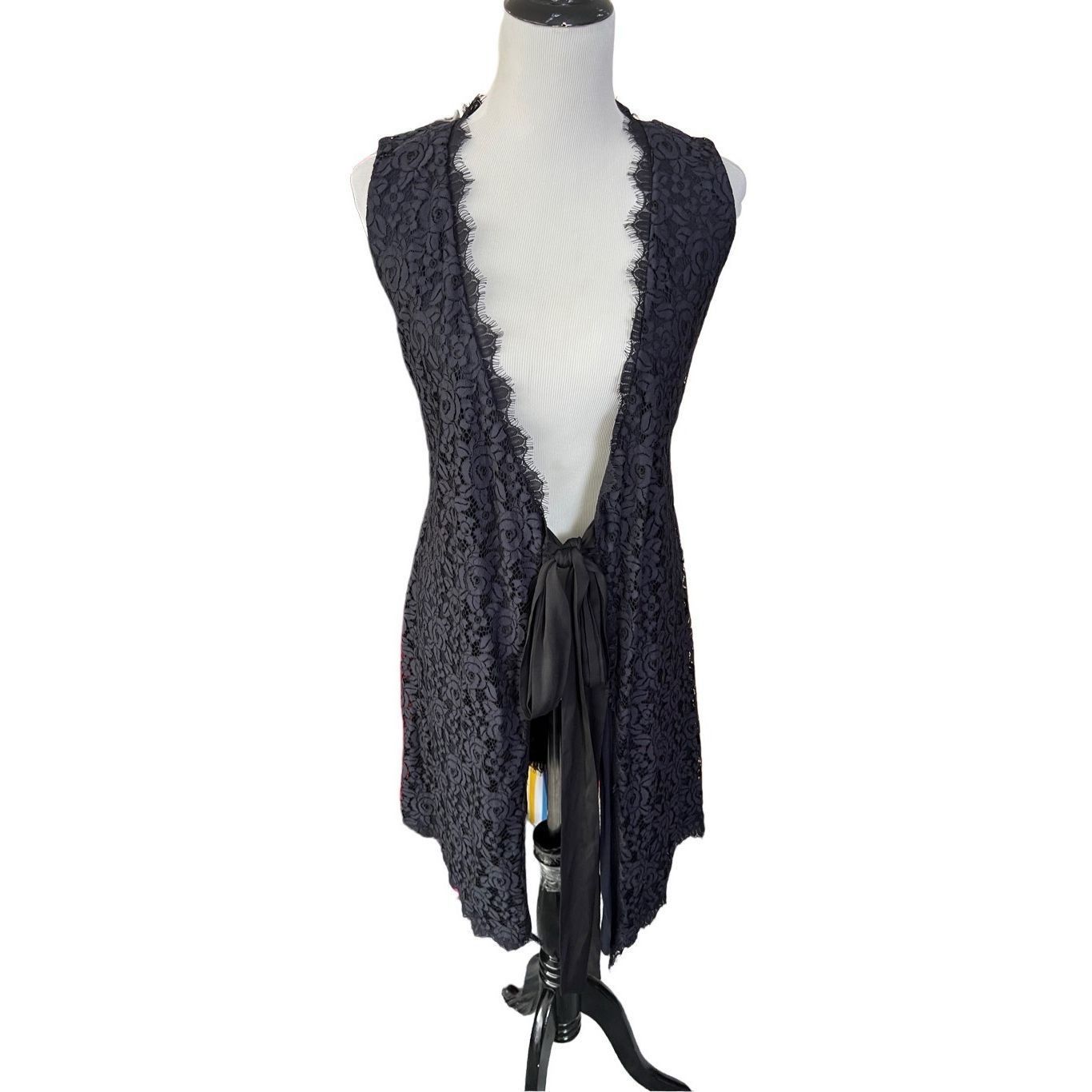 Diane von Furstenberg Diane Von Furstenberg Sleeveless Overlay Black Cover Vest Si Size XS / US 0-2 / IT 36-38 - 1 Thumbnail