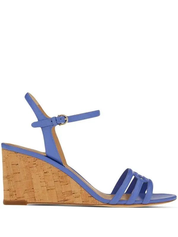 Salvatore Ferragamo o1y0426 Buckle-fastening Ankle Strap Sandals in Blue Size US 5 / IT 35 - 1 Thumbnail