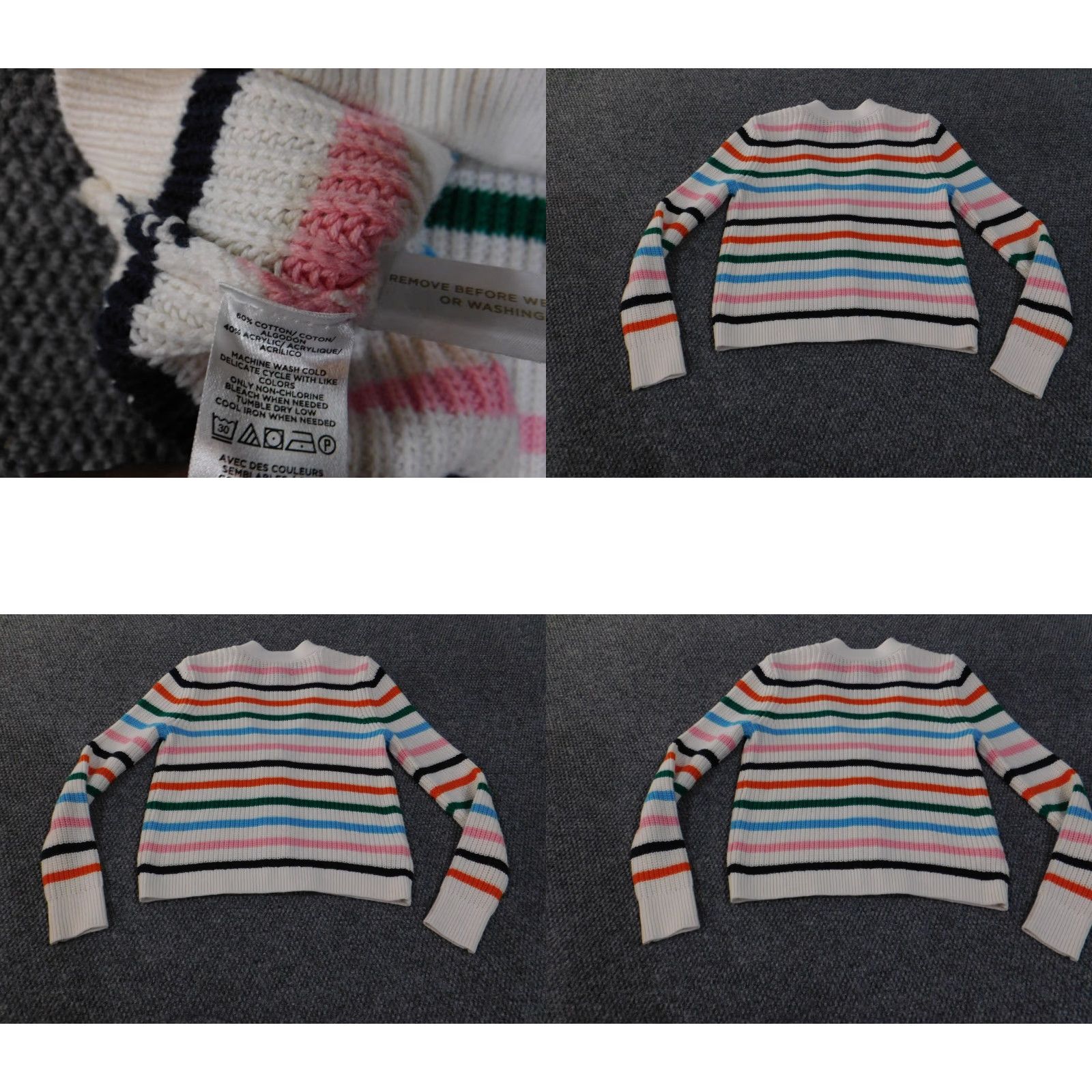 Loft LOFT Cardigan Sweater White Striped V-Neck Knit Long Sleeve M Regular Women Size M / US 6-8 / IT 42-44 - 8 Thumbnail