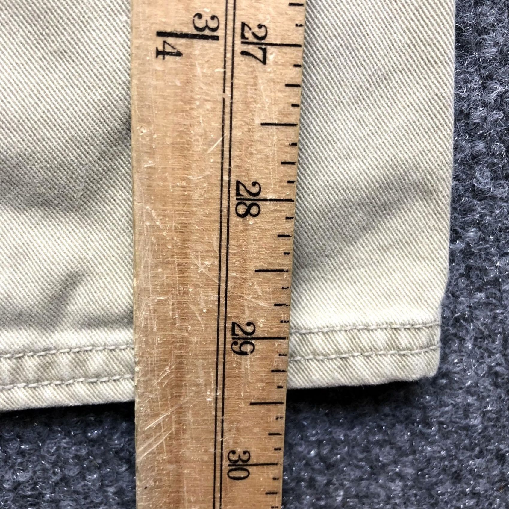 Vintage Plugg Mens Cargo Pants Beige 34x30 Regular Relaxed Fit Pockets Casual Denim Style Cotton Front Snap Flat Front Size US 34 / EU 50 - 4 Thumbnail