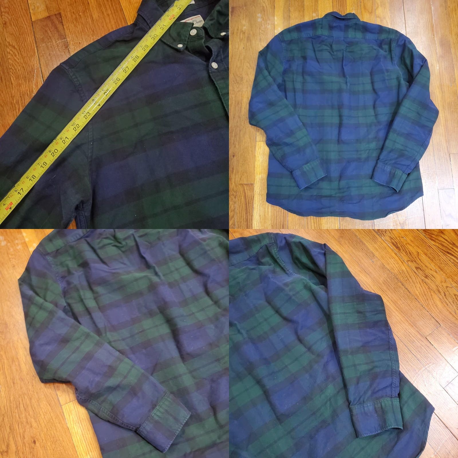 J.Crew J.Crew Shirt Mens Large Green Plaid Slim Fit American Pima Cotton Button-Down Shirt Size US L / EU 52-54 / 3 - 8 Thumbnail