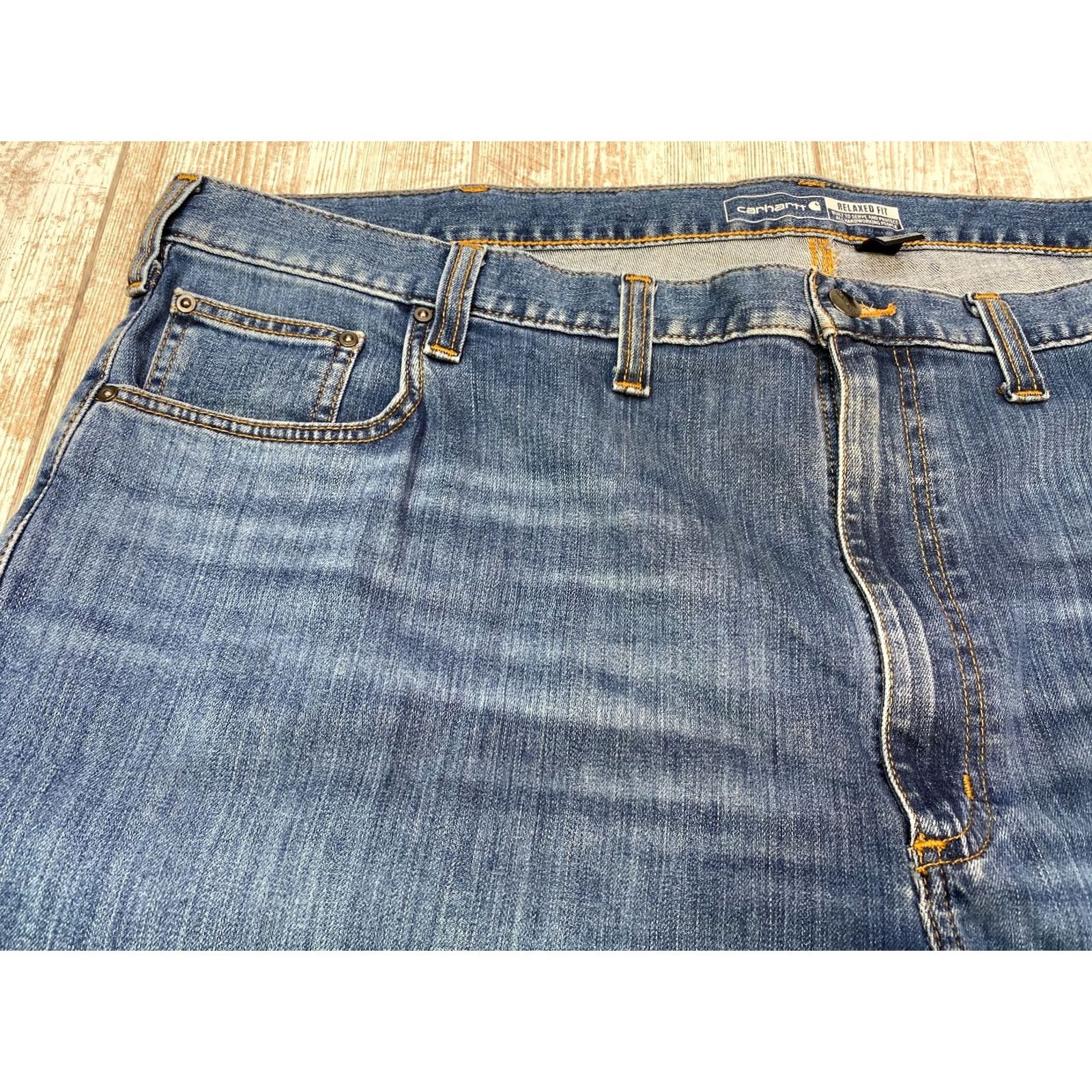 Carhartt Carhartt Jeans Relaxed Fit Rugged Flex 5 Pocket Size 48x30 BD2804M 7373 Blue Denim Mens Jeans Size US 32 / EU 48 - 6 Thumbnail