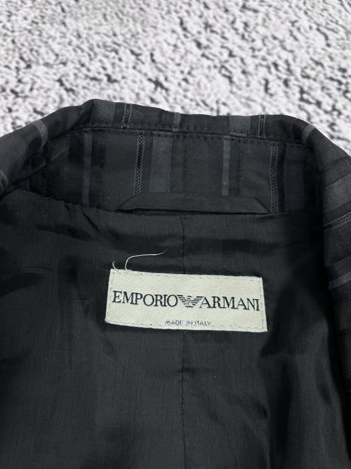 Emporio Armani Emporio Armani Pinstripe Black Suit Blazer & Pencil Skirt Size 28" / US 6 / IT 42 - 8 Thumbnail