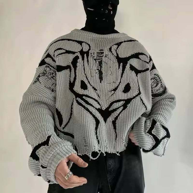 Japanese Brand × Vintage vintage shabby street sweater Size US XL / EU 56 / 4 - 1 Thumbnail