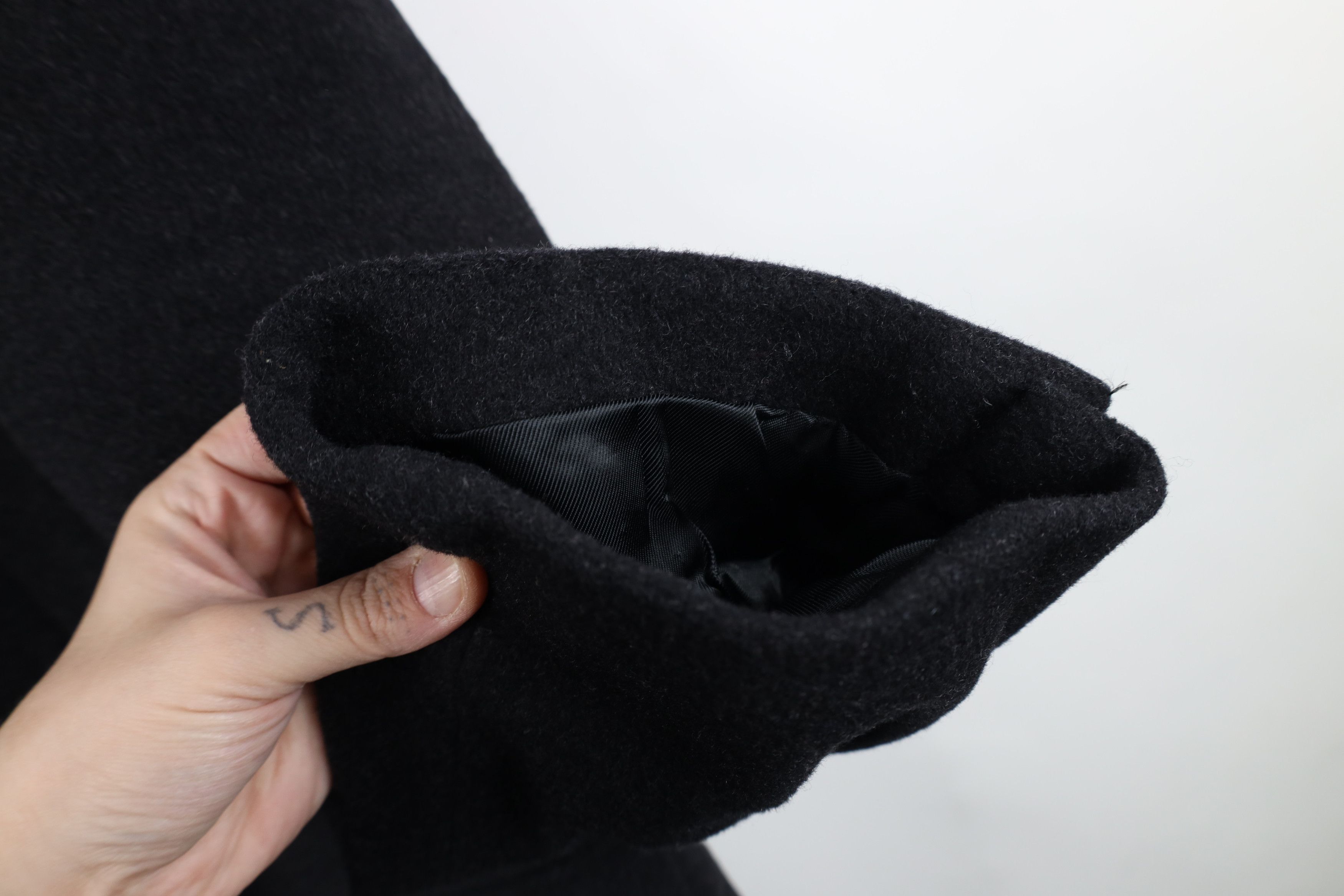 Vintage Vintage 90s Rockabilly Double Breasted Overcoat Jacket Black Size US XXL / EU 58 / 5 - 8 Thumbnail
