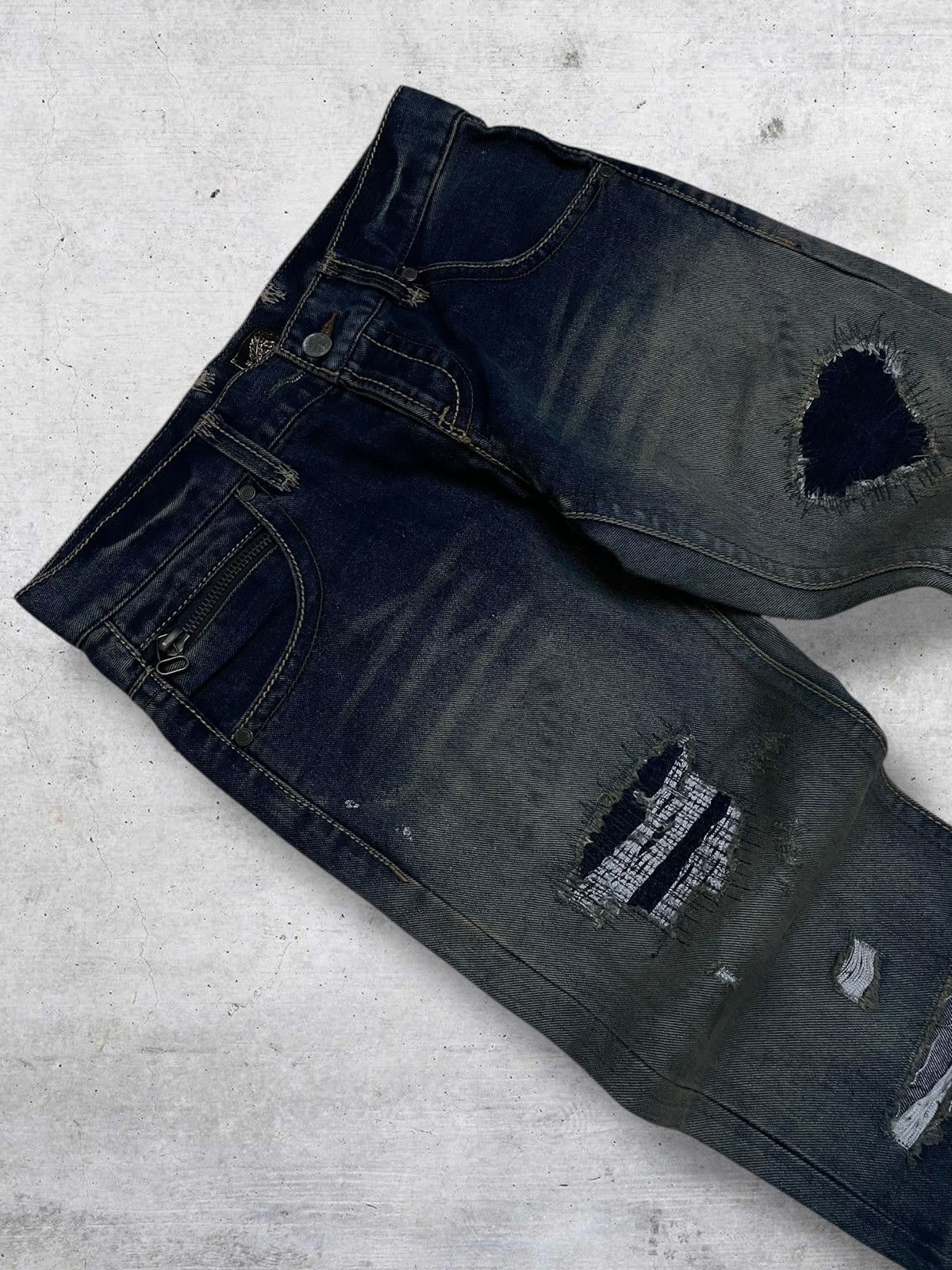 GOSTAR DE FUGA VINTAGE LAND EDGE 90S JAPAN RUGGED HEAVY DISTRESSING DENIM Size US 32 / EU 48 - 7 Thumbnail
