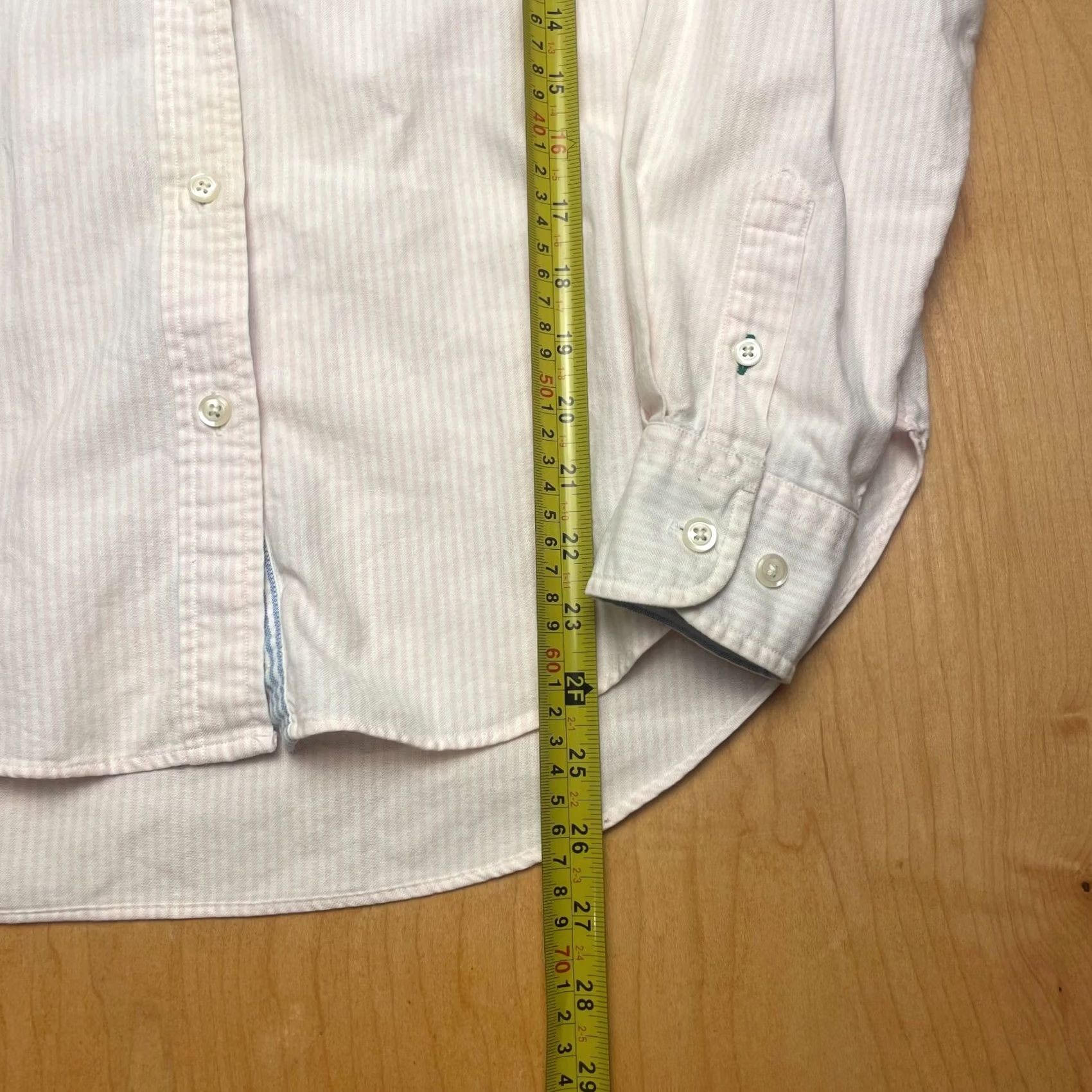 Tommy Hilfiger VINTAGE Tommy Hilfiger Shirt Medium Pink and White Striped Long Sleeve Y2K Men Size US M / EU 48-50 / 2 - 7 Thumbnail