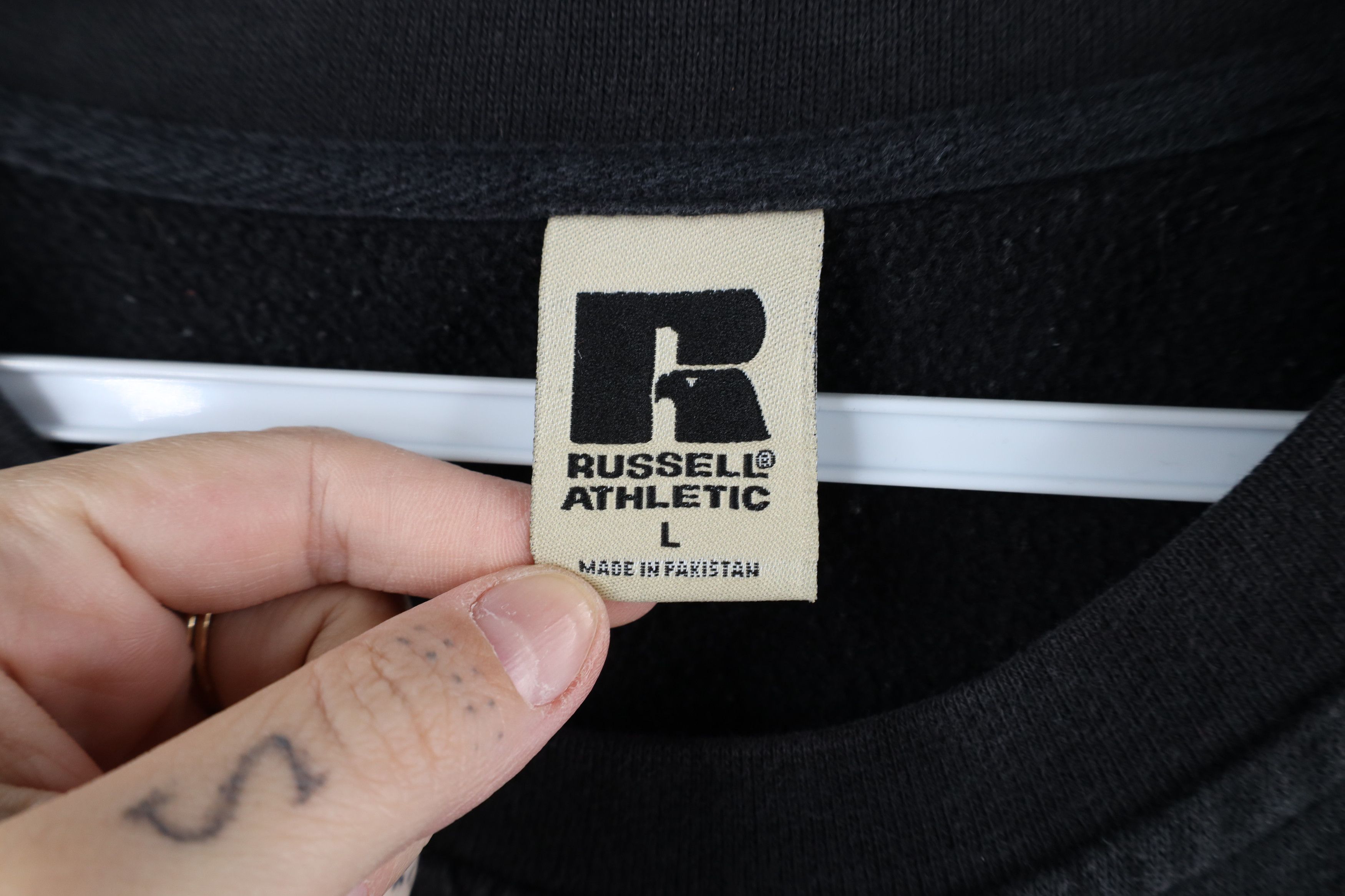 Russell Athletic × Vintage Vintage 90s Russell Athletic Blank Crewneck Sweatshirt Black Size US L / EU 52-54 / 3 - 6 Thumbnail