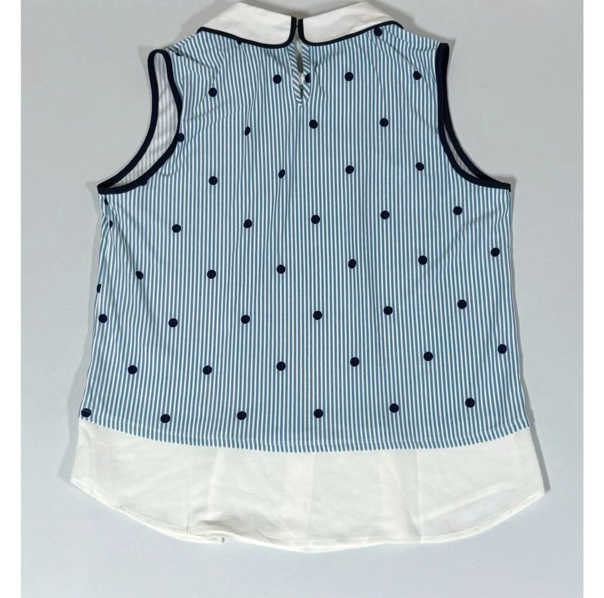 Japanese Brand Blue White Striped Polka Dot Collared Shirt Blouse Size S 🩵✨ Size S / US 4 / IT 40 - 8 Thumbnail