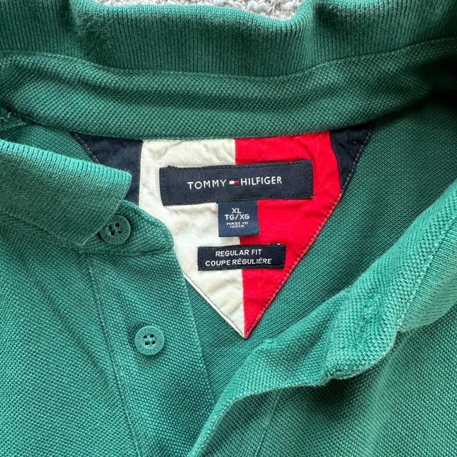 Tommy Hilfiger Tommy Hilfiger Men's Green Regular Fit Polo Shirt XL Logo Size US XL / EU 56 / 4 - 6 Thumbnail