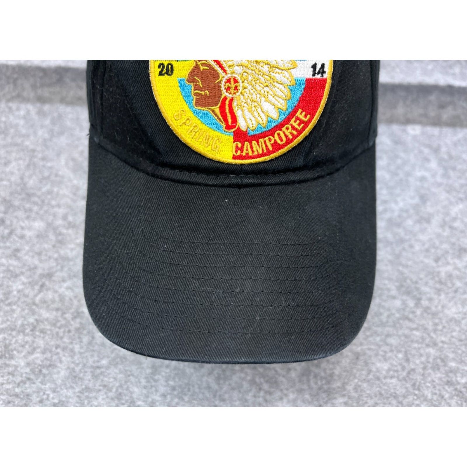 Vintage Otto Hat Cap Strap Back Adult OS Black Camp Outdoor Boy Scout Low Profile Baseball Cap Size ONE SIZE - 3 Thumbnail
