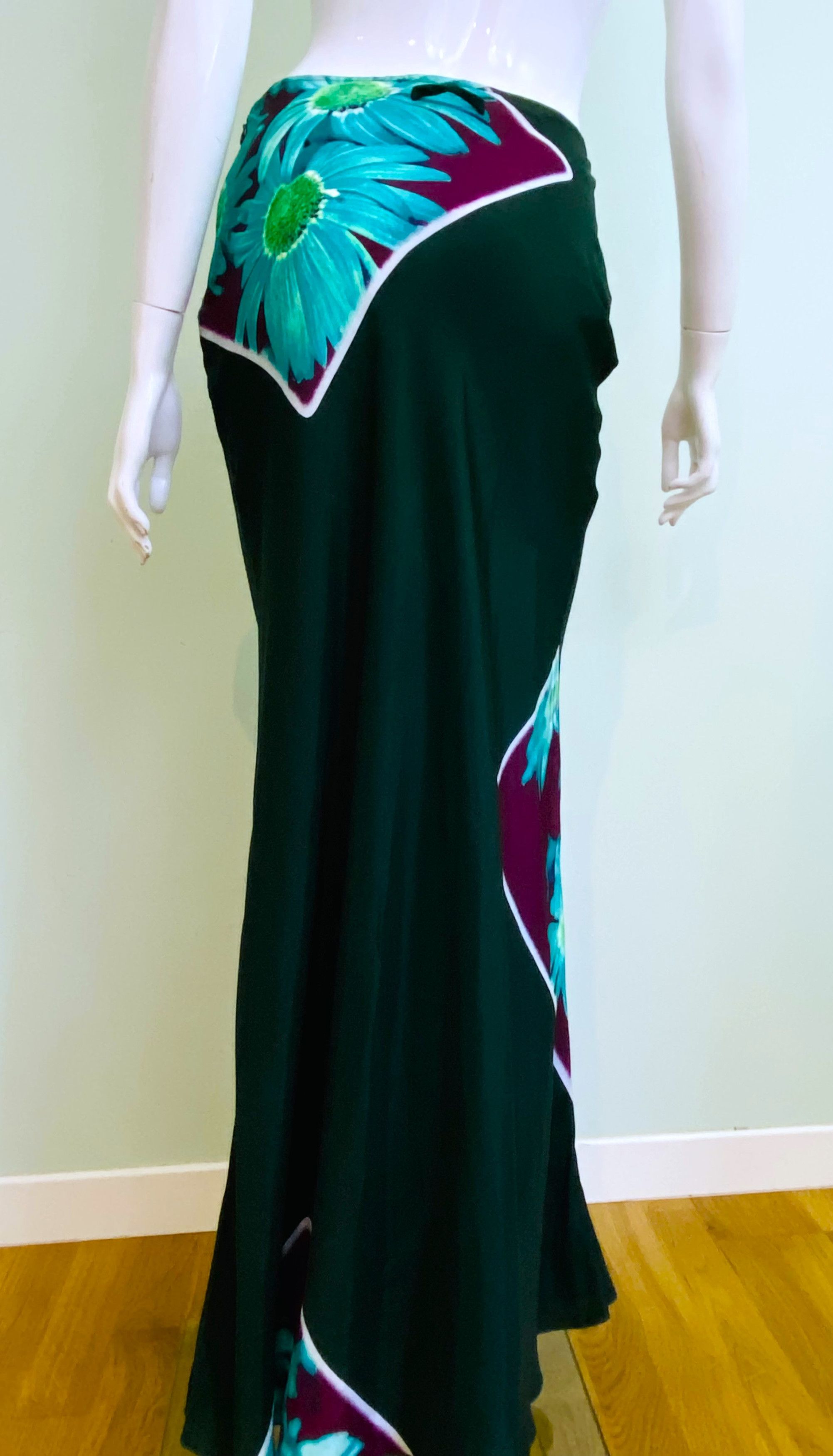 Jean Paul Gaultier Jean Paul Gaultier Floral Poison Green Maxi Skirt Size 27" / US 4 / IT 40 - 9 Thumbnail