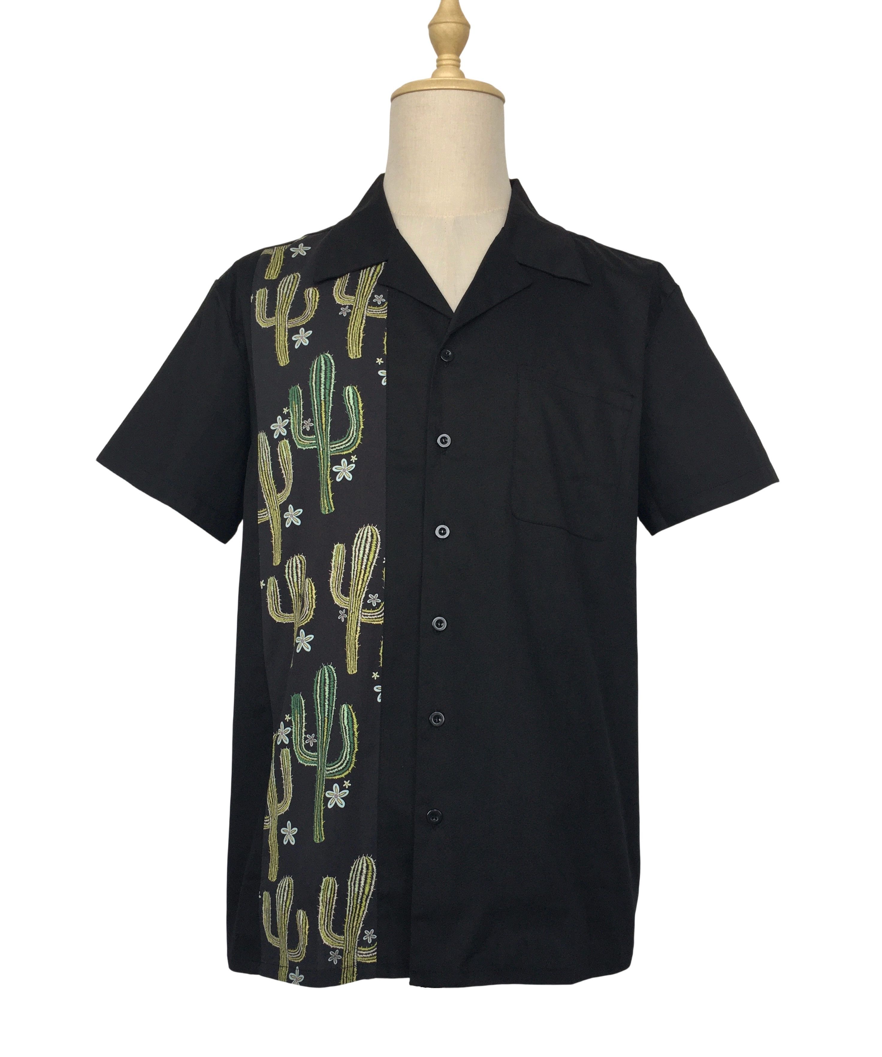 Other Vintage Style Contrast Men Shirts Black&Cactus Size US XL / EU 56 / 4 - 1 Thumbnail