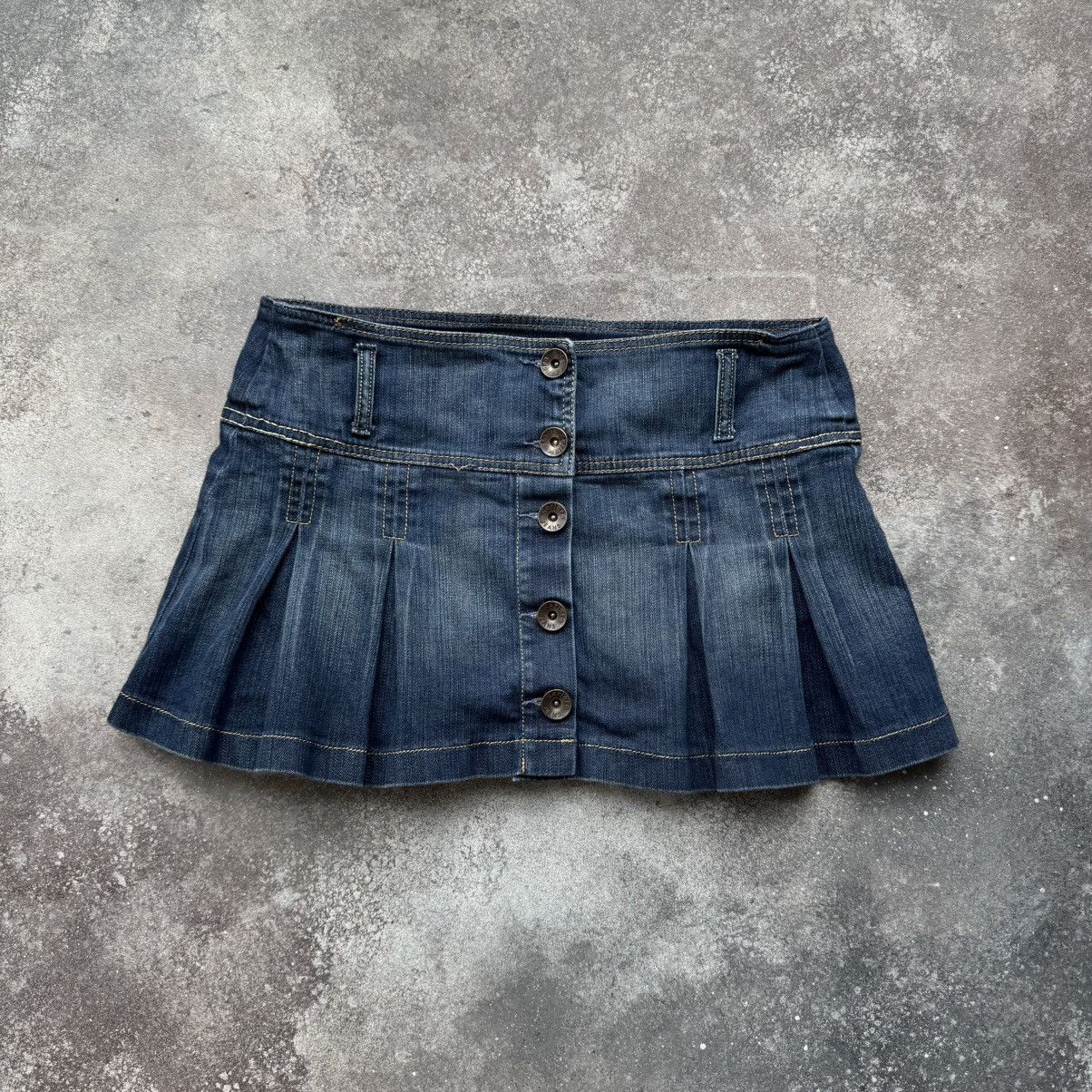 Hysteric Glamour × Japanese Brand × Vintage Y2K Super Sexy Vintage Pleated Denim Mini Skirt Size 28" / US 6 / IT 42 - 2 Thumbnail
