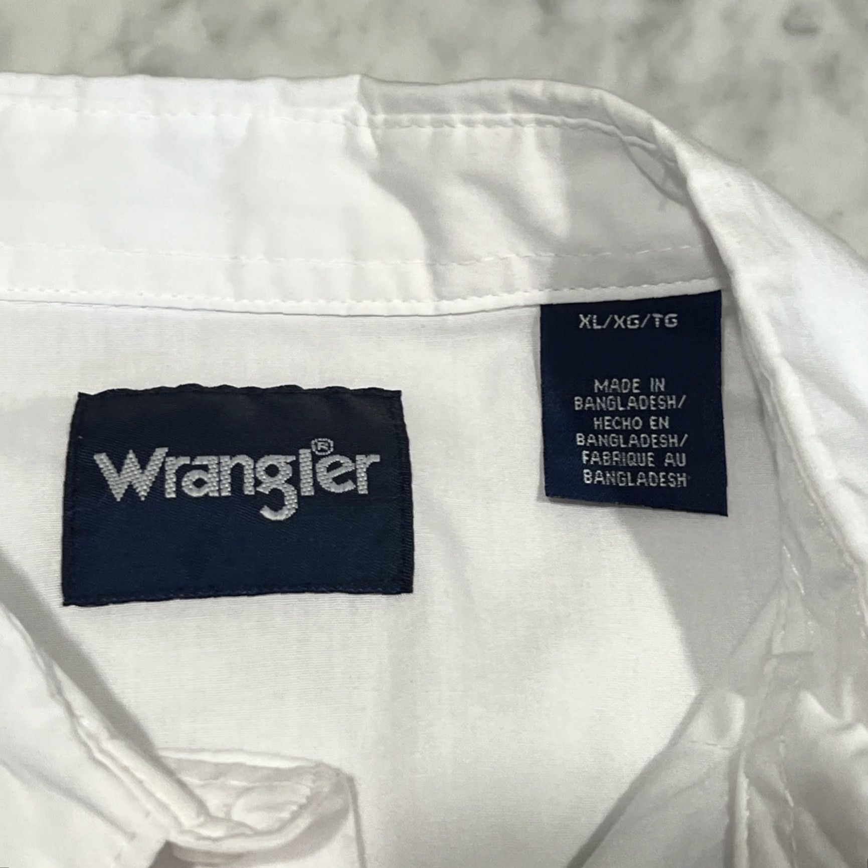 Wrangler VINTAGE Wrangler Pearl Snap Shirt Men’s XL White Las Vegas Ranch CHARRO Ride 60 Light Size US XL / EU 56 / 4 - 4 Thumbnail