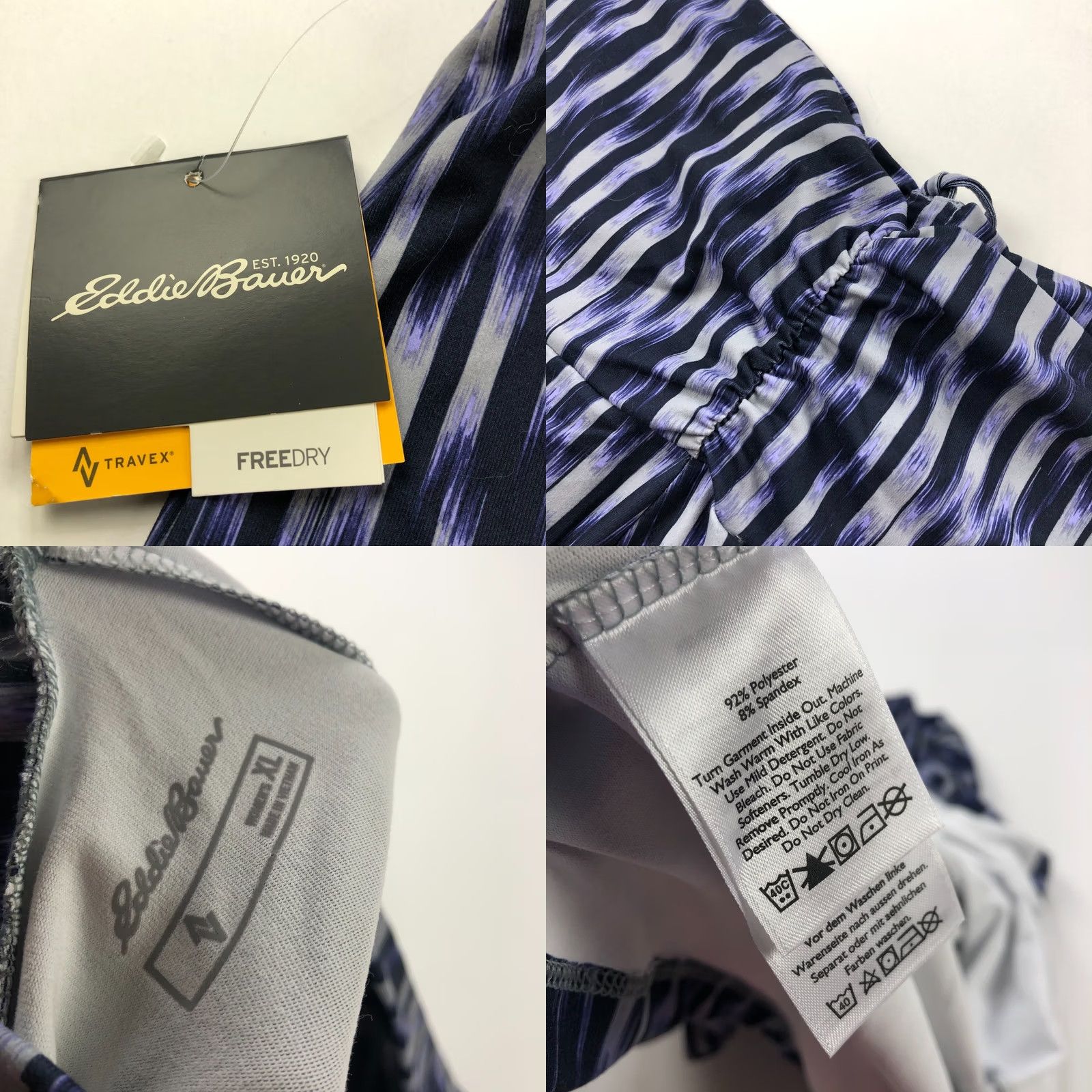 Eddie Bauer Eddie Bauer Travex Aster Convertible Skirt Dress XL Blue Purple Geometric Knit Pattern, Knee Length, Pullover, Regular, Women Size 40" / US 18 - 8 Thumbnail