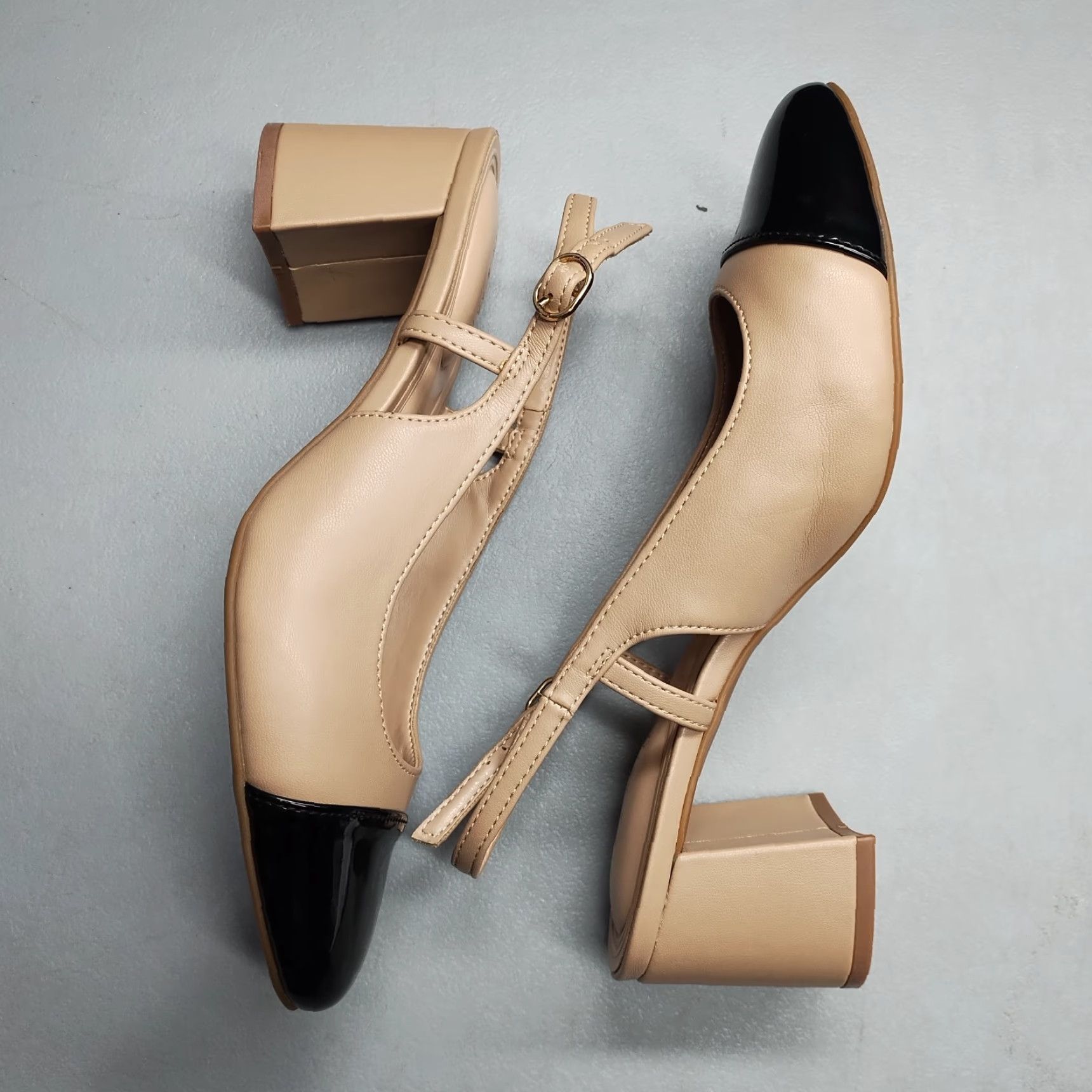 Vintage Kelly & Katie Eliana Slingback Pump Womens US 7M Brown & Black Ankle Buckle Strap Size Womens Size US 7 / IT 37 - 3 Thumbnail