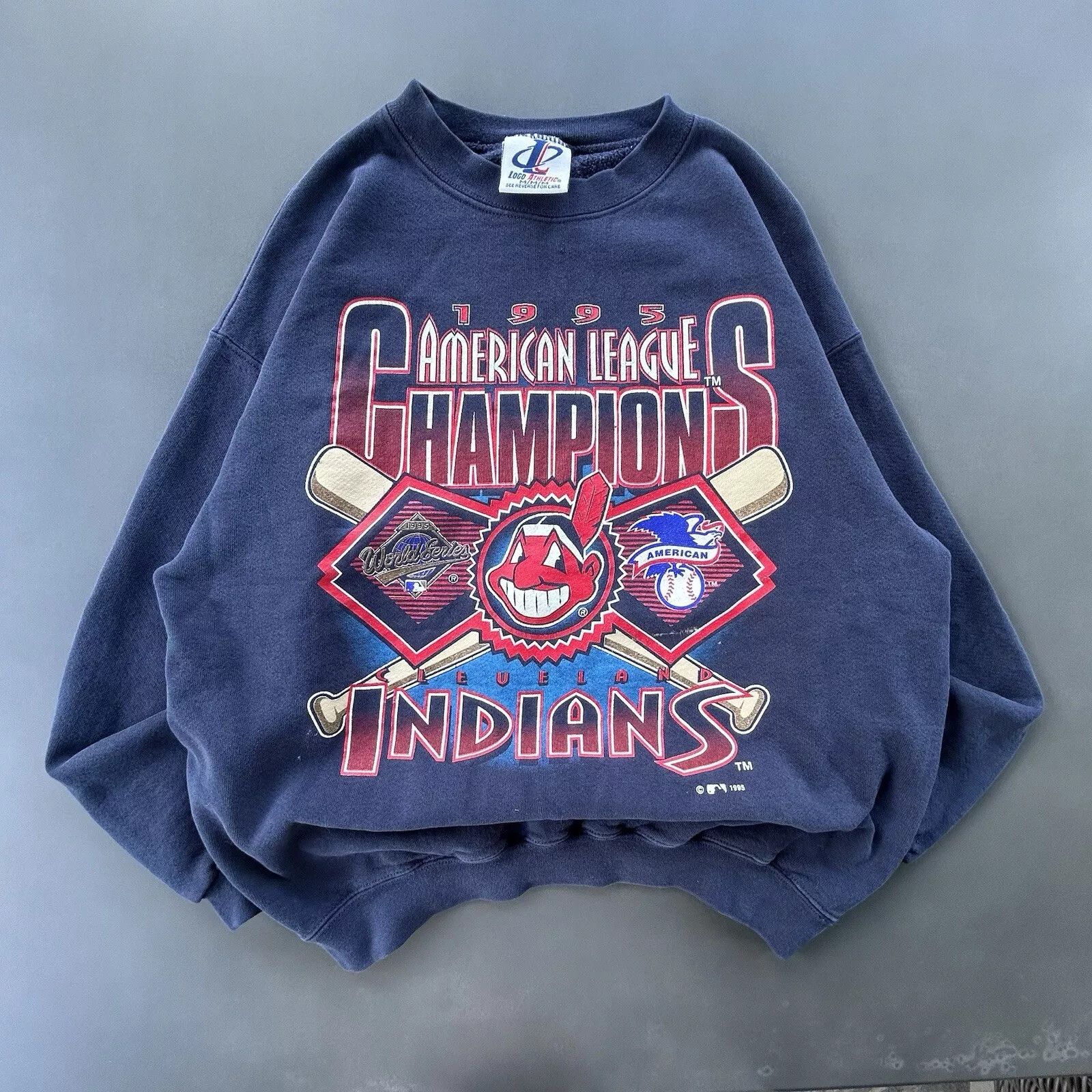 Logo Athletic Vintage Cleveland Indians Sweatshirt Adult Medium Size US M / EU 48-50 / 2 - 1 Thumbnail