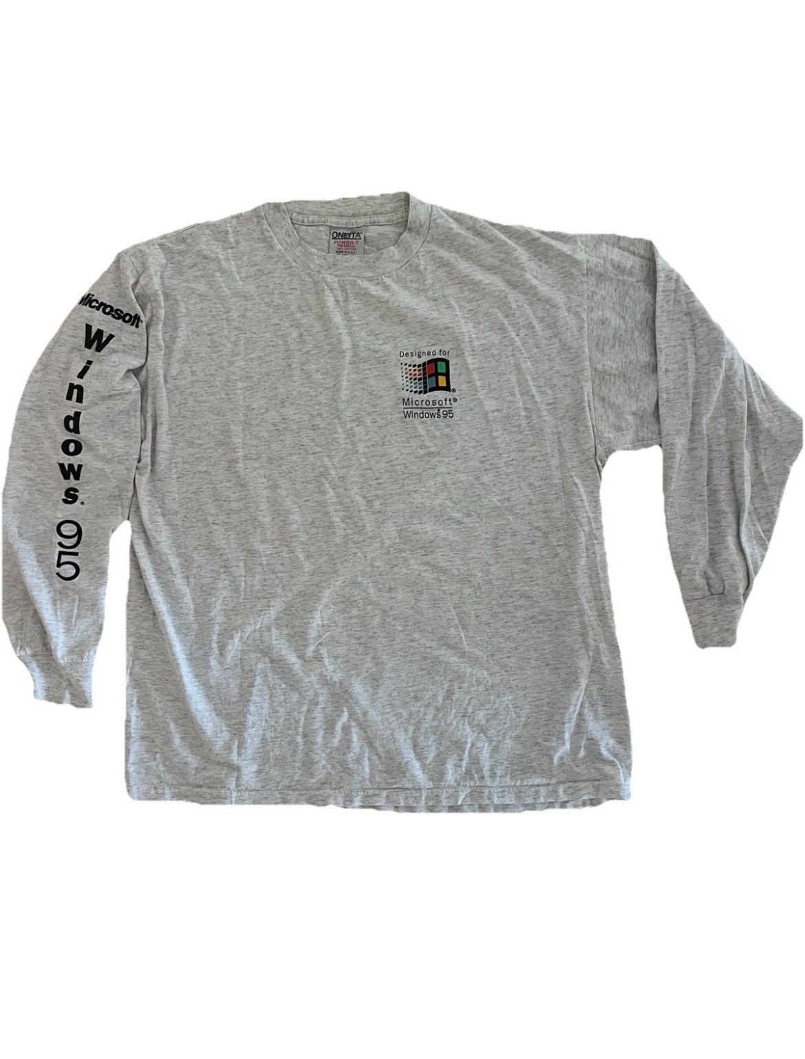 Microsoft Windows 95 Vintage Promo Grail Logo 90s Single Stitch Oneita Size US XL / EU 56 / 4 - 1 Thumbnail