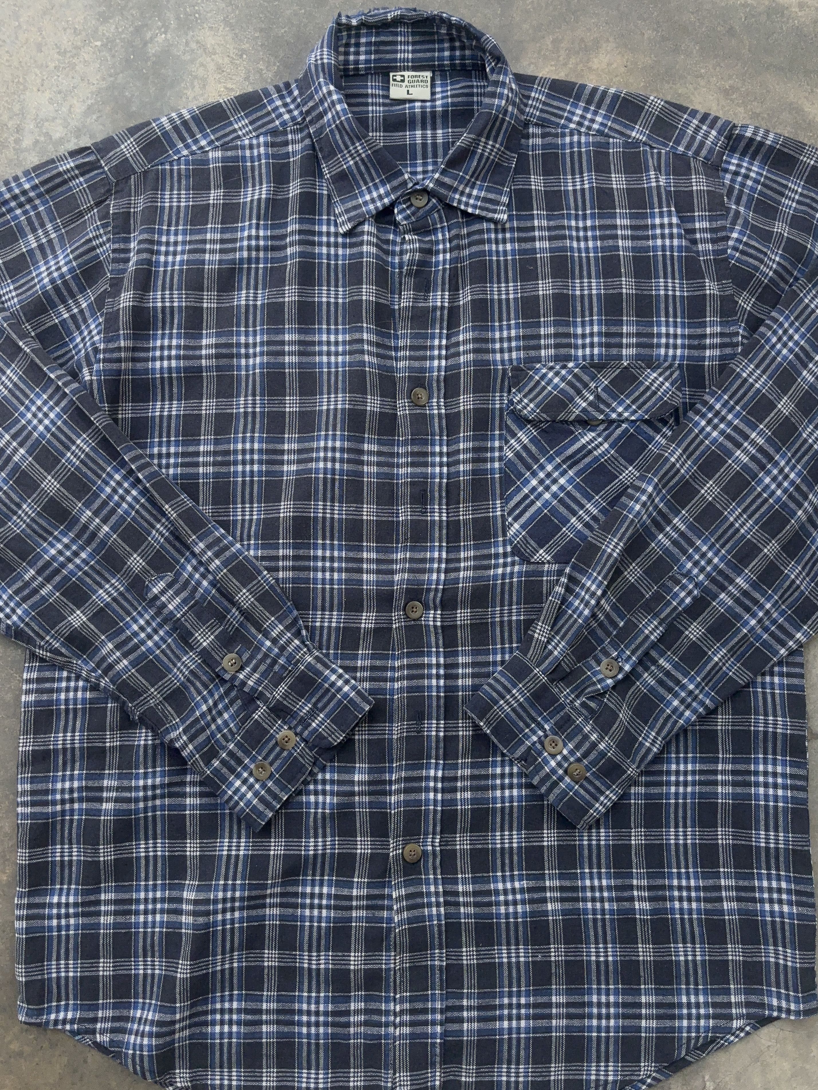 Other Forest Guard Blue Vintage Checkered Button Up Shirt Size US L / EU 52-54 / 3 - 2 Thumbnail