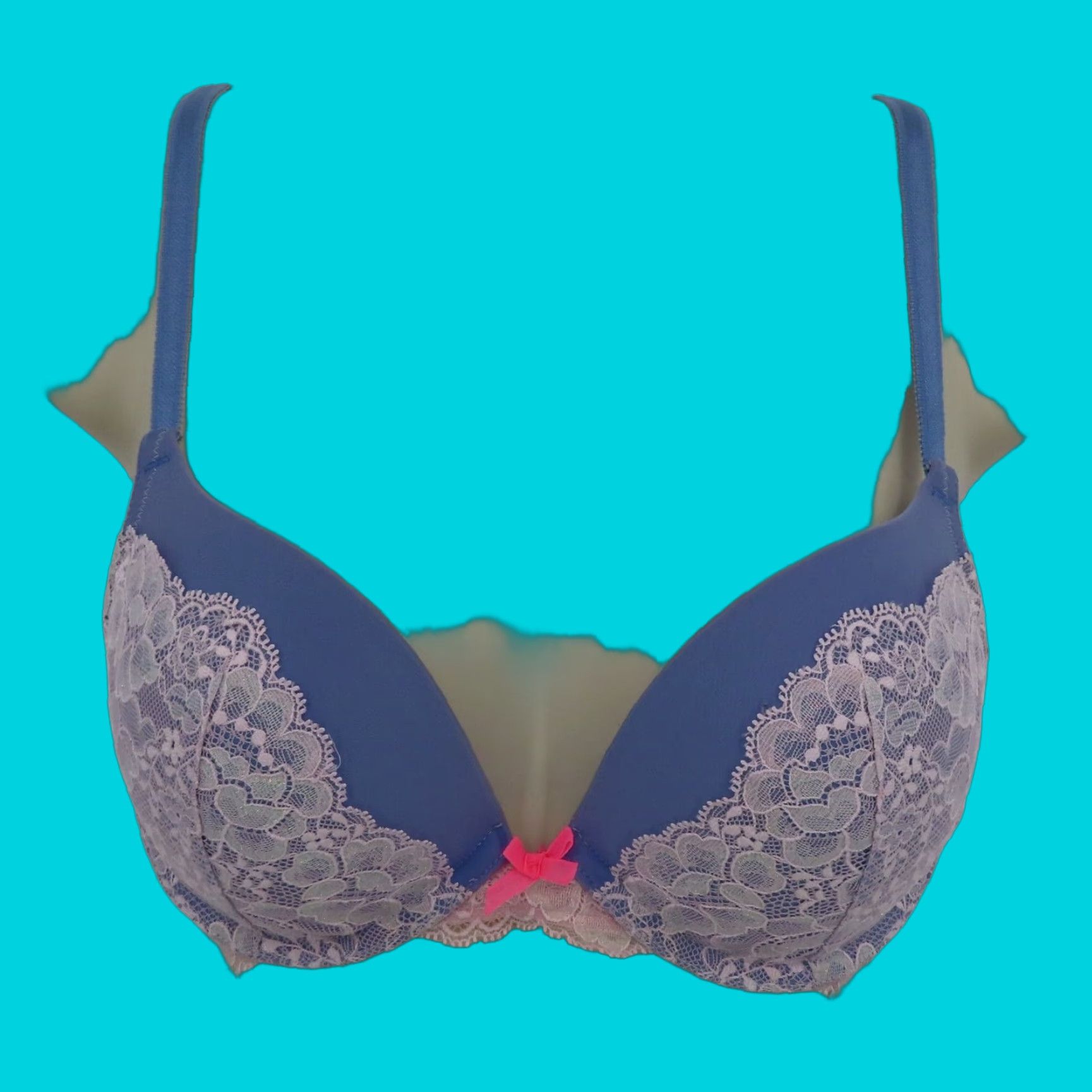 Victoria's Secret Victoria's Secret Dream Angels Push Up Bra 34C Purple Pink Flower Lace Bow Padded Size ONE SIZE - 1 Thumbnail