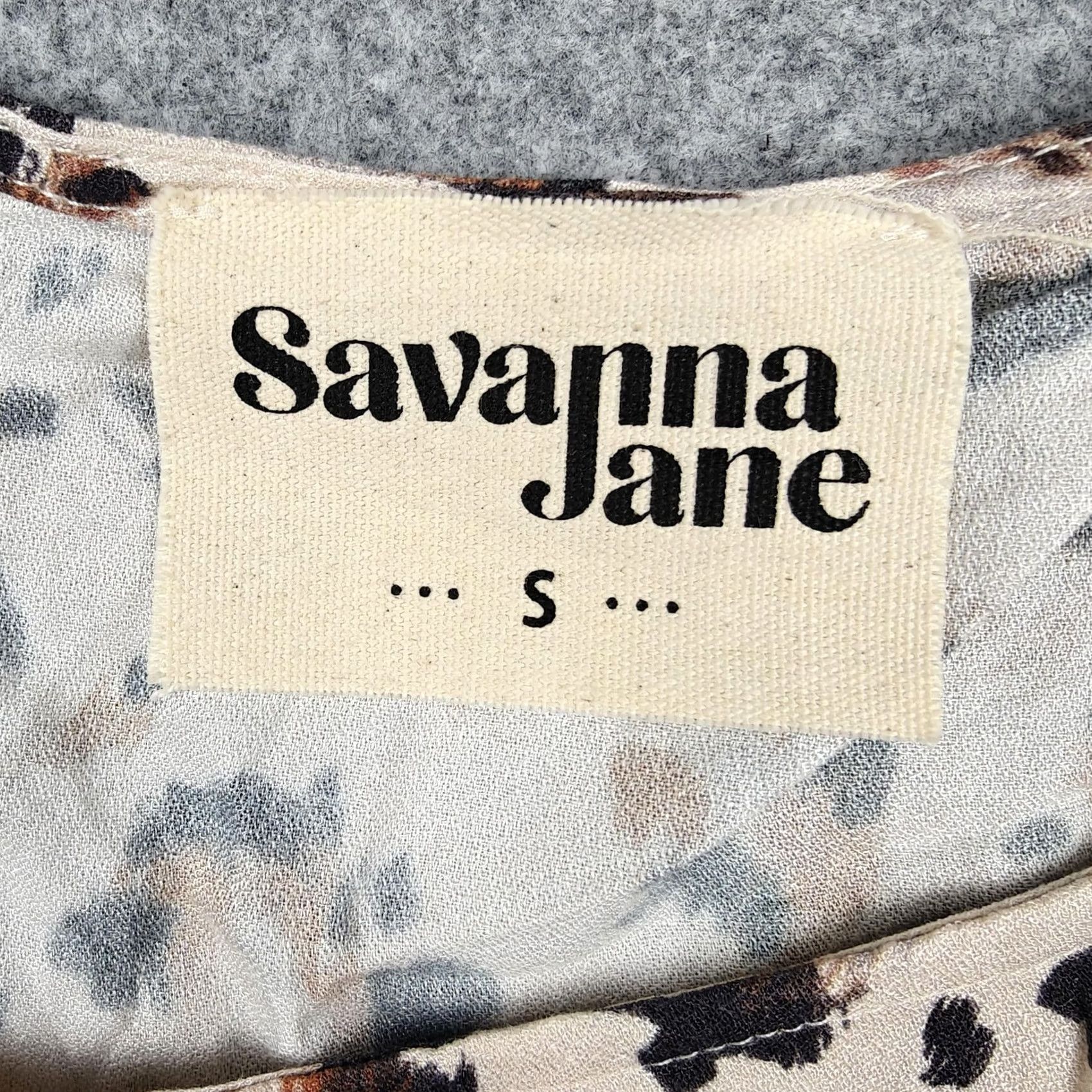 Vintage Savanna Jane Blouse Womens S Beige Leopard Embroidered Tunic Top Long Sleeve Shirt Size S / US 4 / IT 40 - 2 Thumbnail