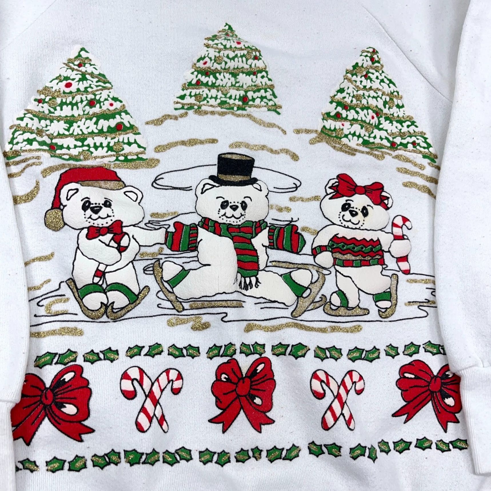 Vintage VINTAGE Oneita Christmas Sweater Crew Neck Women S White 90s 80s USA Snowman Pullover Sweatshirt Knit Size S / US 4 / IT 40 - 2 Thumbnail