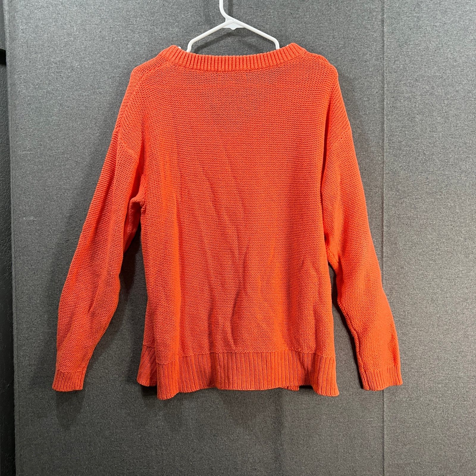 Other Encore by Idina Menzel Relaxed Cotton V-Neck Sweater Size M / US 6-8 / IT 42-44 - 2 Thumbnail