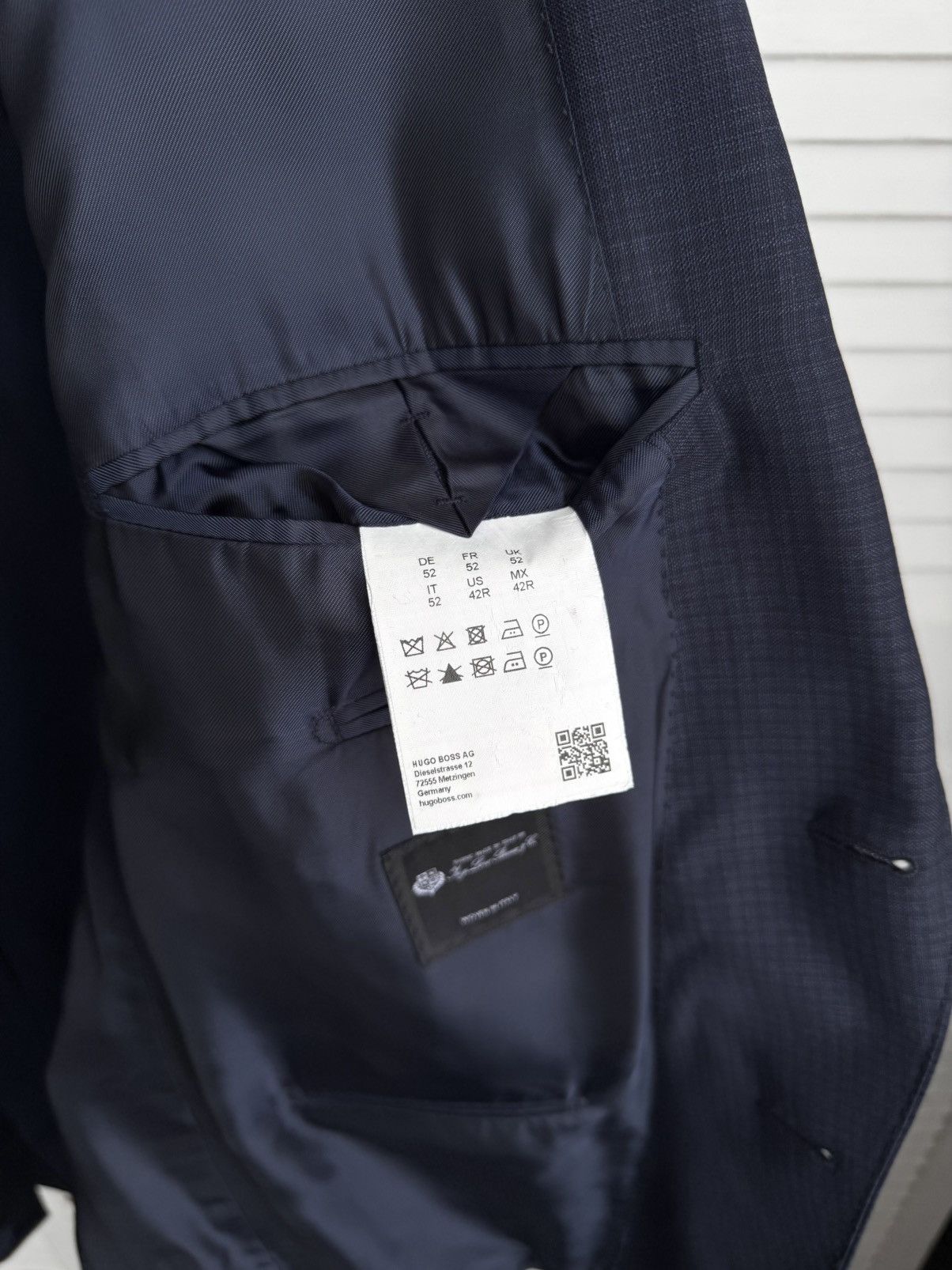 Hugo Boss Hugo Boss Loro Piana Full Canvas Wool Blazer Navy Size 42R - 21 Thumbnail