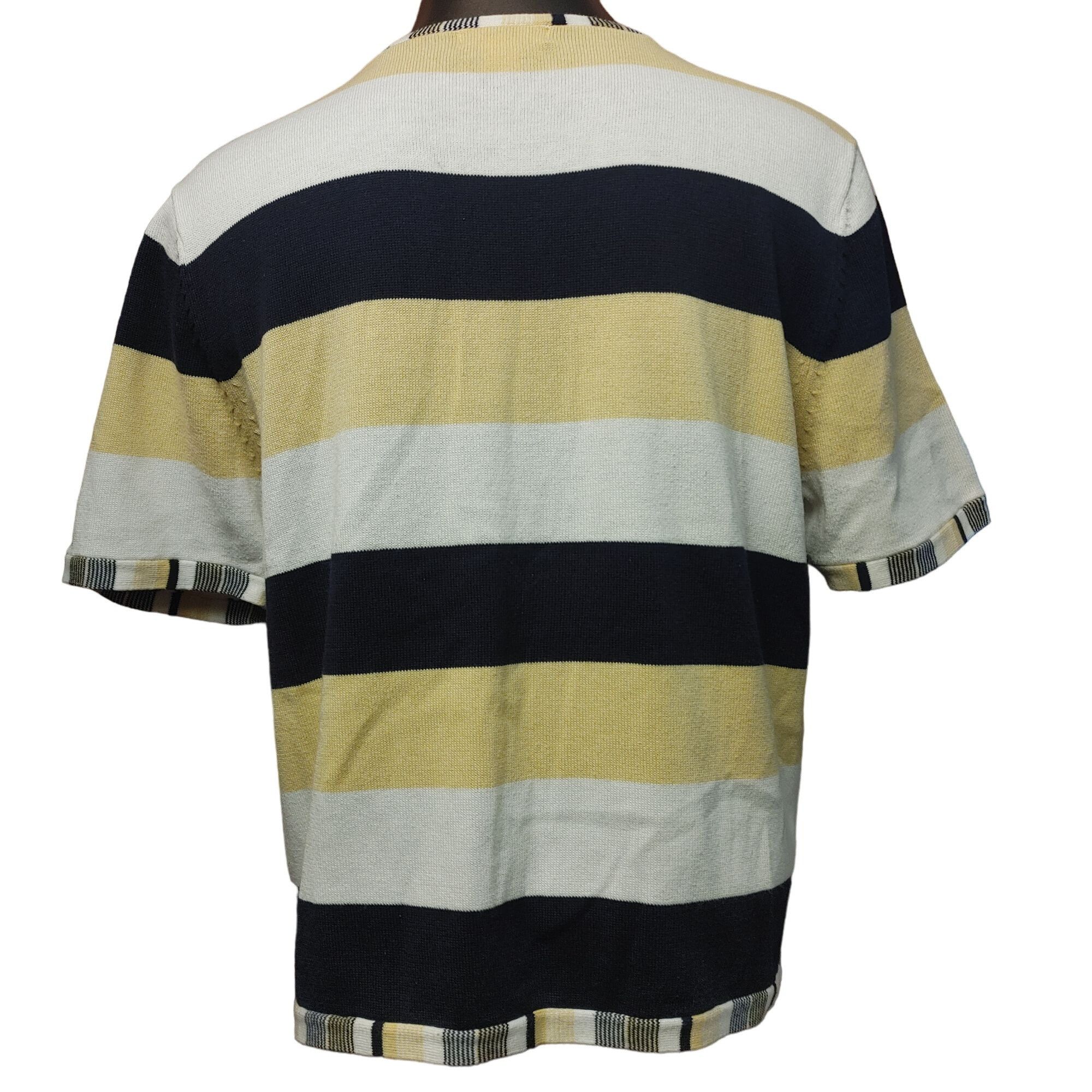 Other Christopher & Banks Women's Yellow/Black Stripped Wool Zippe Size L / US 10 / IT 46 - 2 Thumbnail
