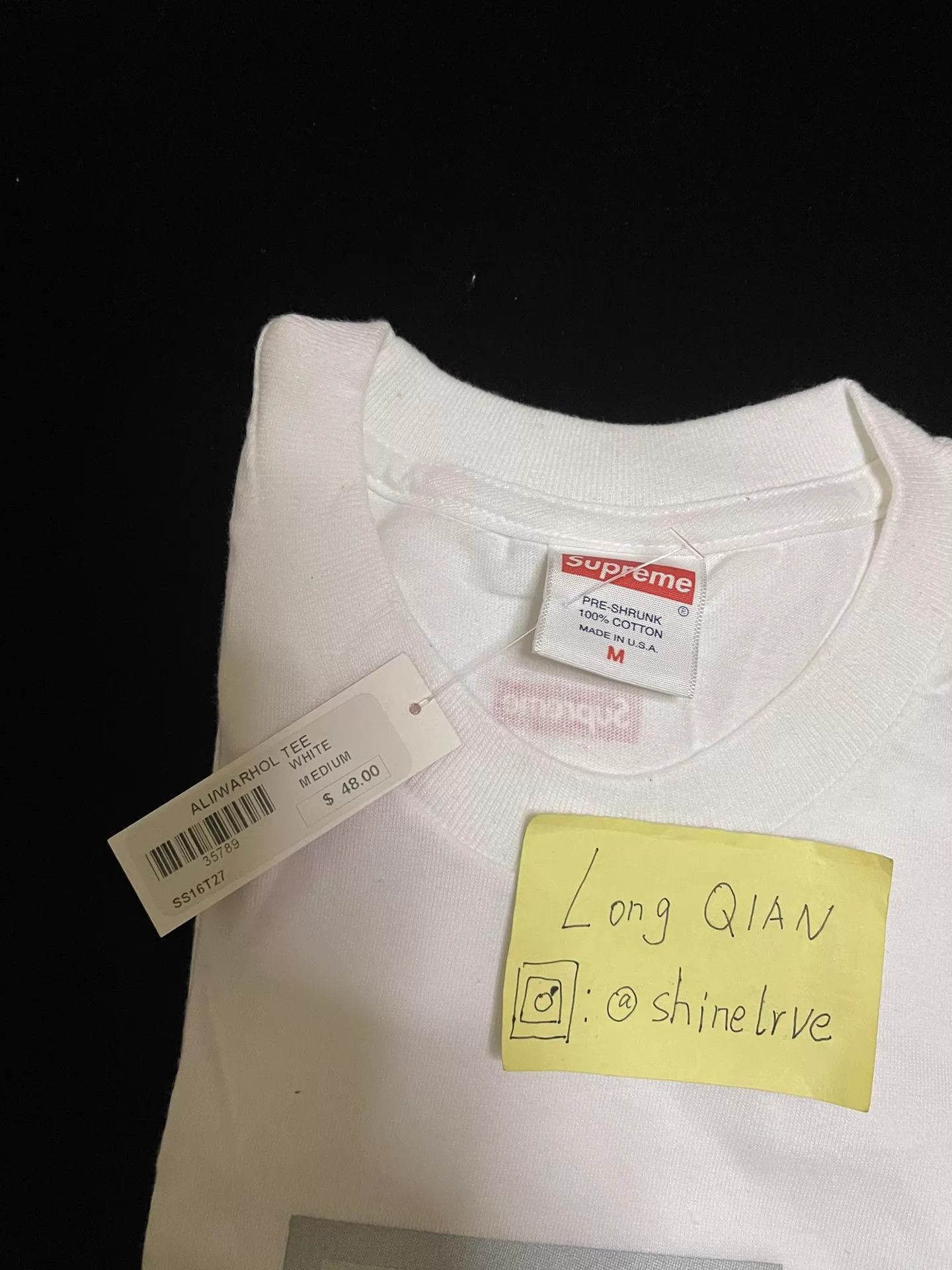 Supreme Supreme Ali Tee Black/White M New Rare Size US M / EU 48-50 / 2 - 3 Thumbnail