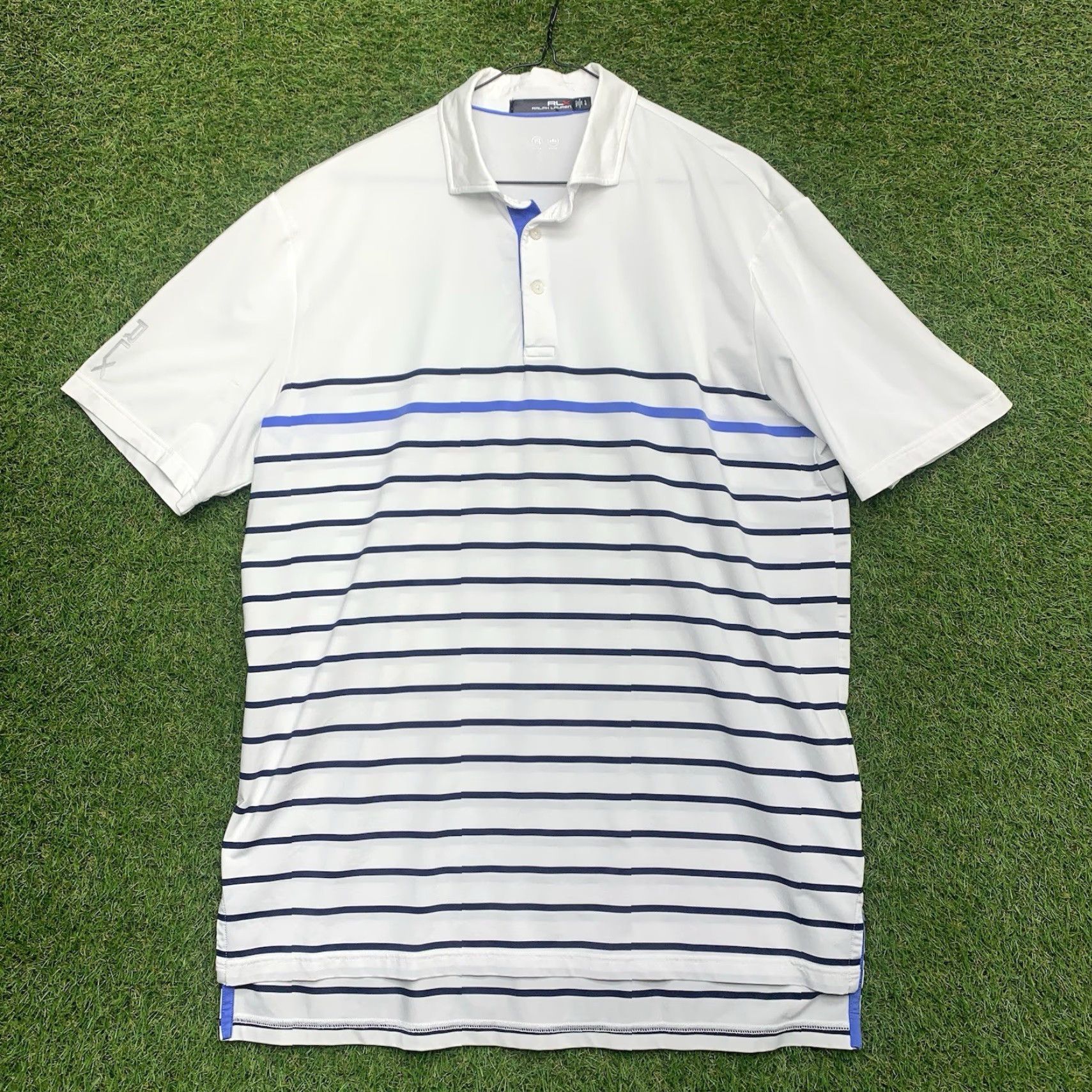 Ralph Lauren Ralph Lauren RLX Shirt Mens Large White Golf Polo Striped Athletic Whicking Sportswear Size US L / EU 52-54 / 3 - 2 Thumbnail