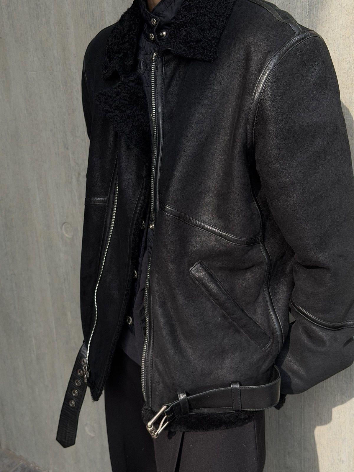 Chrome Hearts Chrome Hearts Mouton Fur Suede Shearling Jacket Size US L / EU 52-54 / 3 - 4 Thumbnail