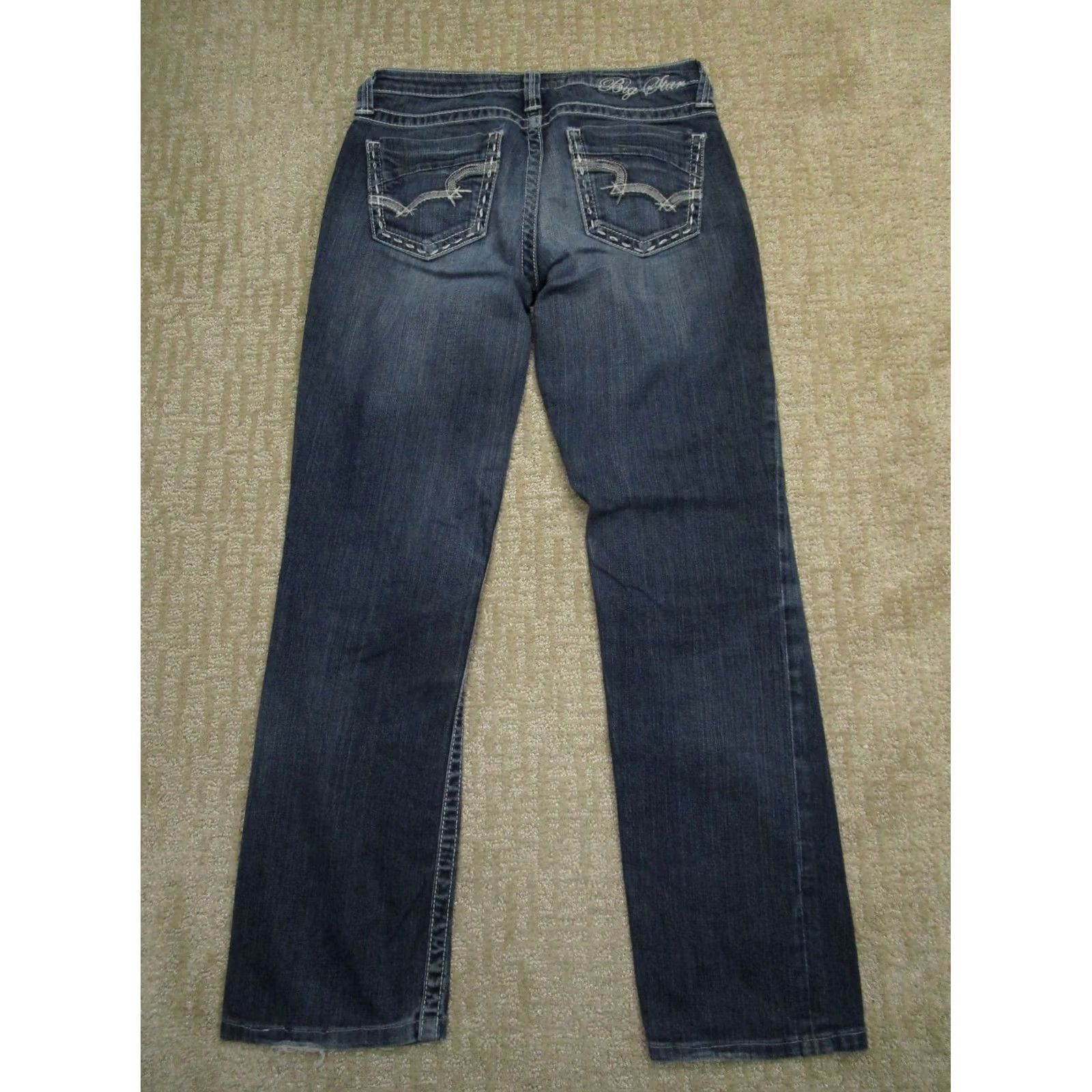 Denime BIG STAR Jeans Women 29 Blue Straight Mid Rise Denim 5-Pocket 30 Inseam Jeans Mens? Size 29" - 3 Thumbnail