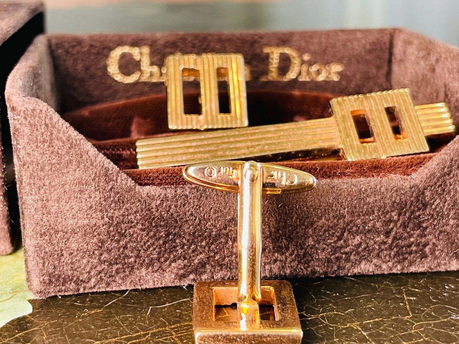 Christian Dior Monsieur Vintage Dior Monsieur Gold Tie Clip & Cufflinks Size ONE SIZE - 5 Thumbnail