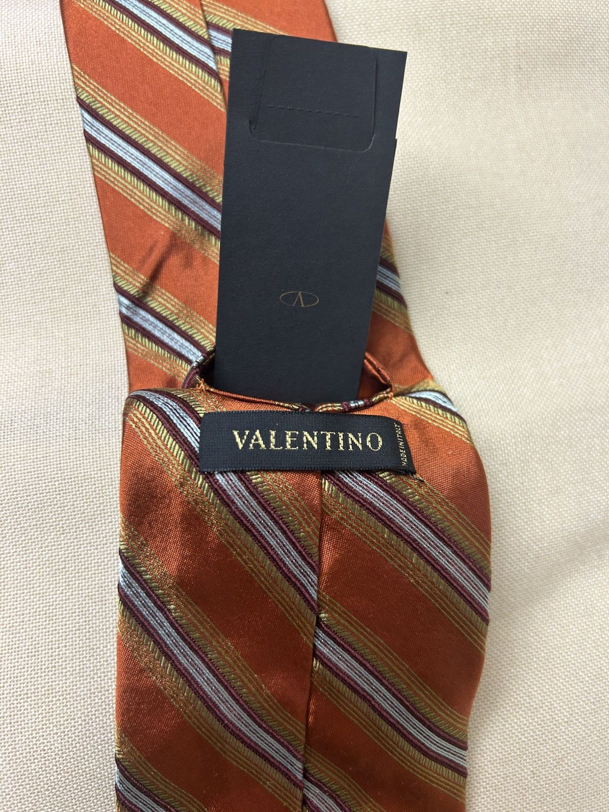 Valentino Valentino orange striped Silk Mens Tie Size ONE SIZE - 5 Thumbnail