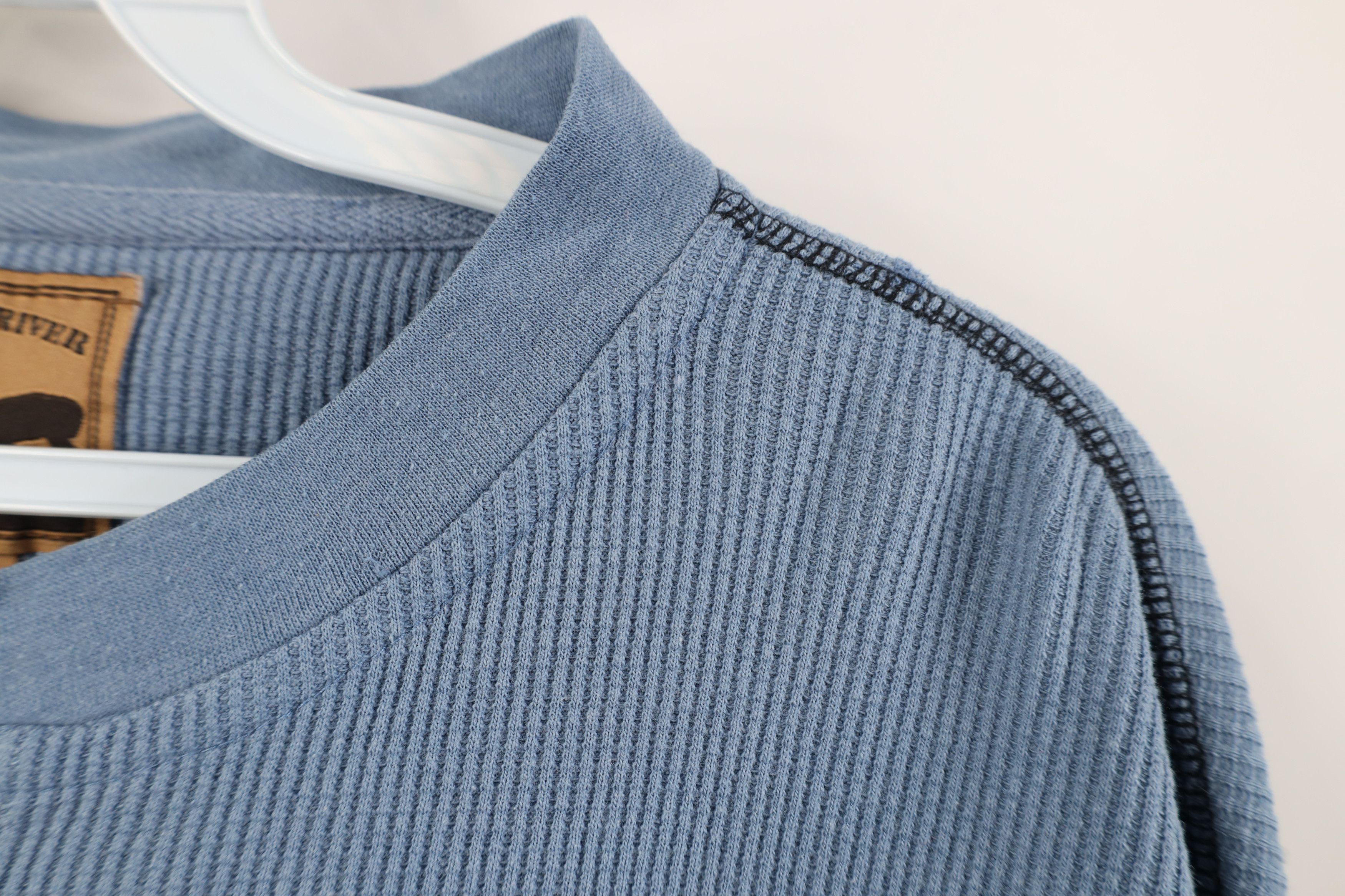 Vintage Vintage Y2K Streetwear Thermal Waffle Knit Henley T-Shirt Size US XXL / EU 58 / 5 - 9 Thumbnail