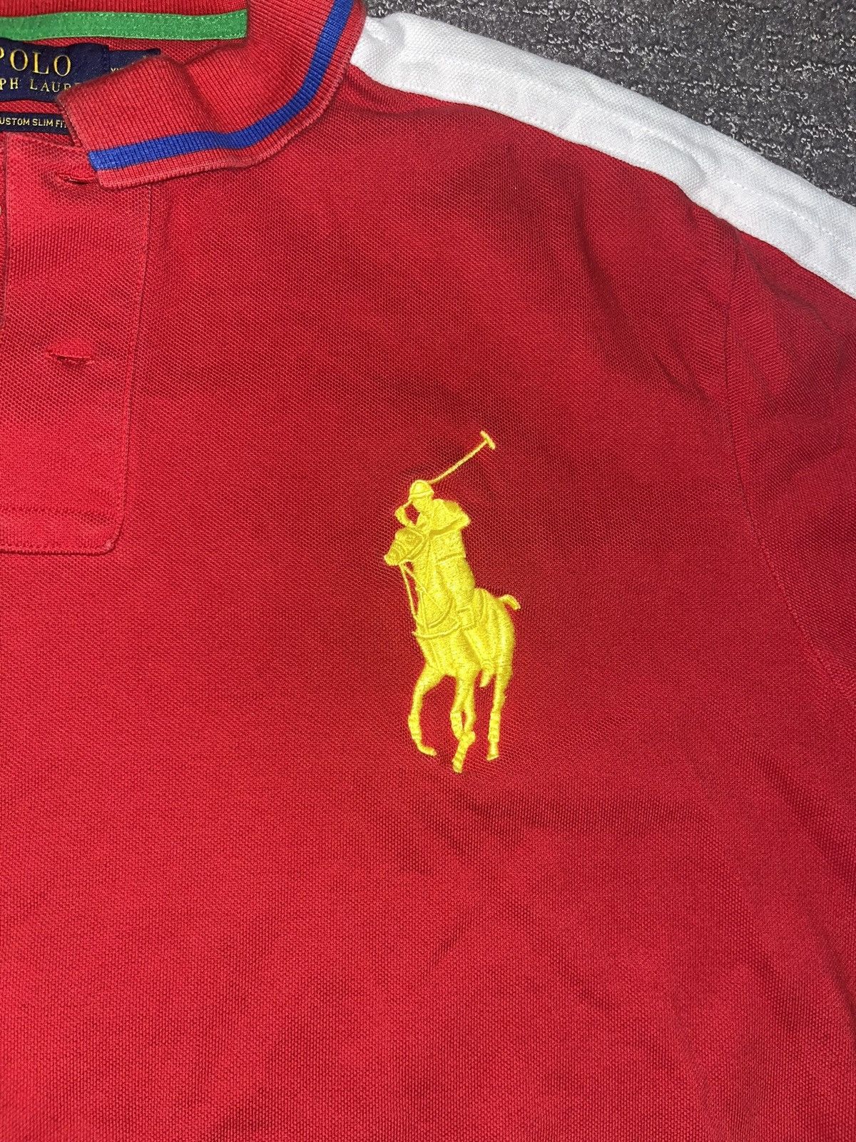 Polo Ralph Lauren Polo Ralph Lauren Multi Color Red Big Pony Polo Shirt Size US XXL / EU 58 / 5 - 3 Thumbnail