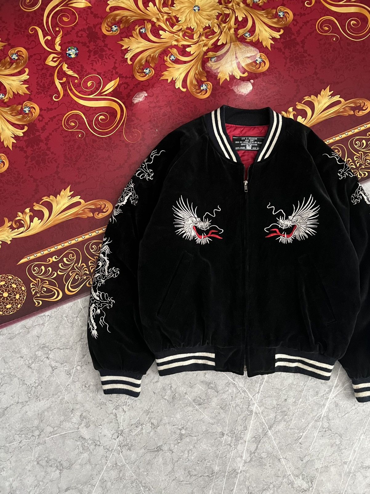 Japanese Brand (SOLD OUT) Jungle Storm Japan Sukajan Suede Velvet Jacket Size US L / EU 52-54 / 3 - 2 Thumbnail